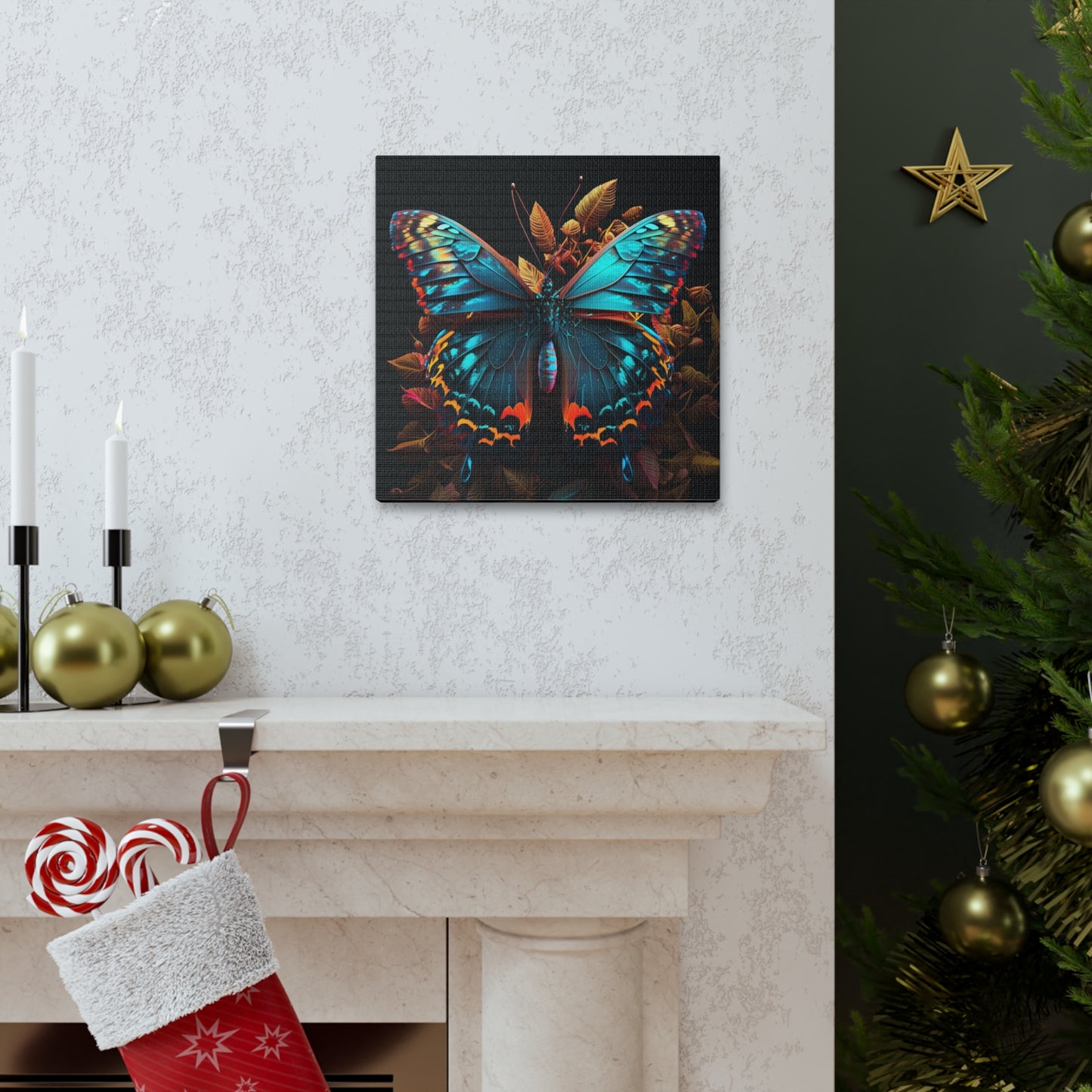 Canvas Gallery Wraps Hue Neon Butterfly 1