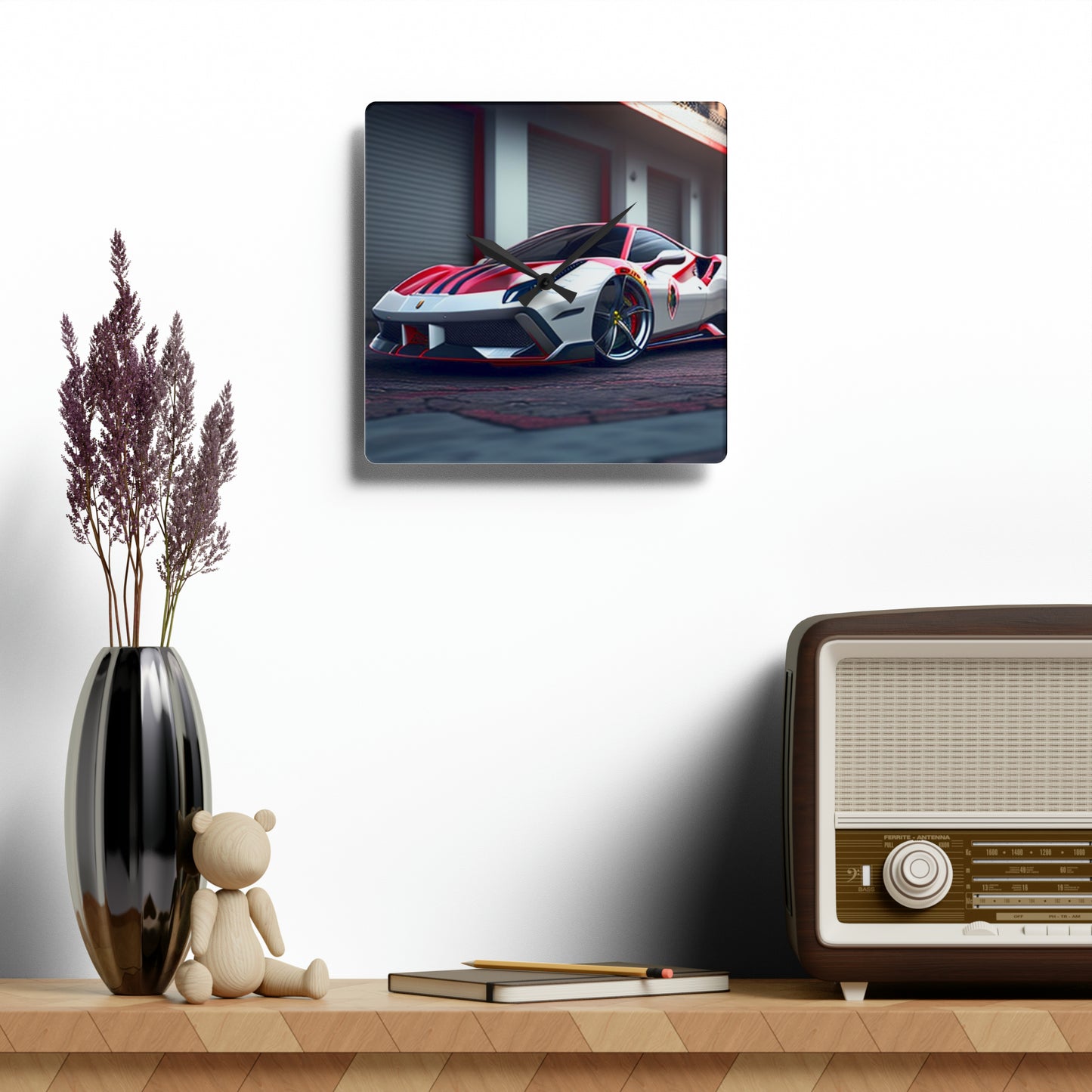 Acrylic Wall Clock Ferrari Hyper 3