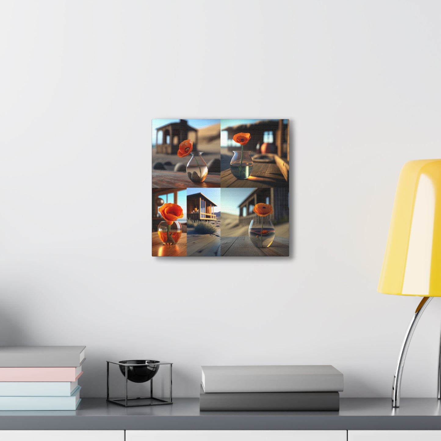 Canvas Gallery Wraps Poppy in a Glass Vase 5