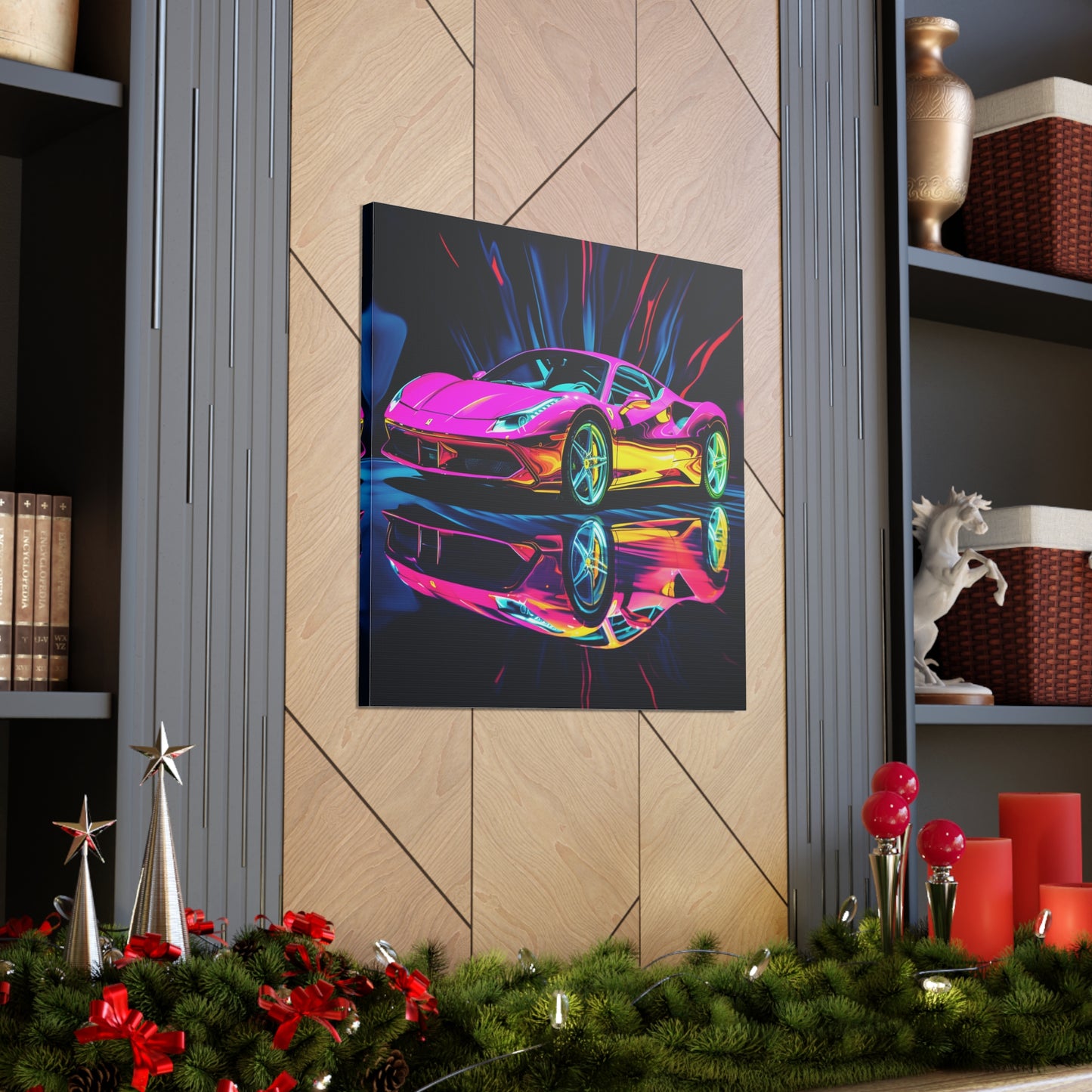 Canvas Gallery Wraps Pink Macro Ferrari 3