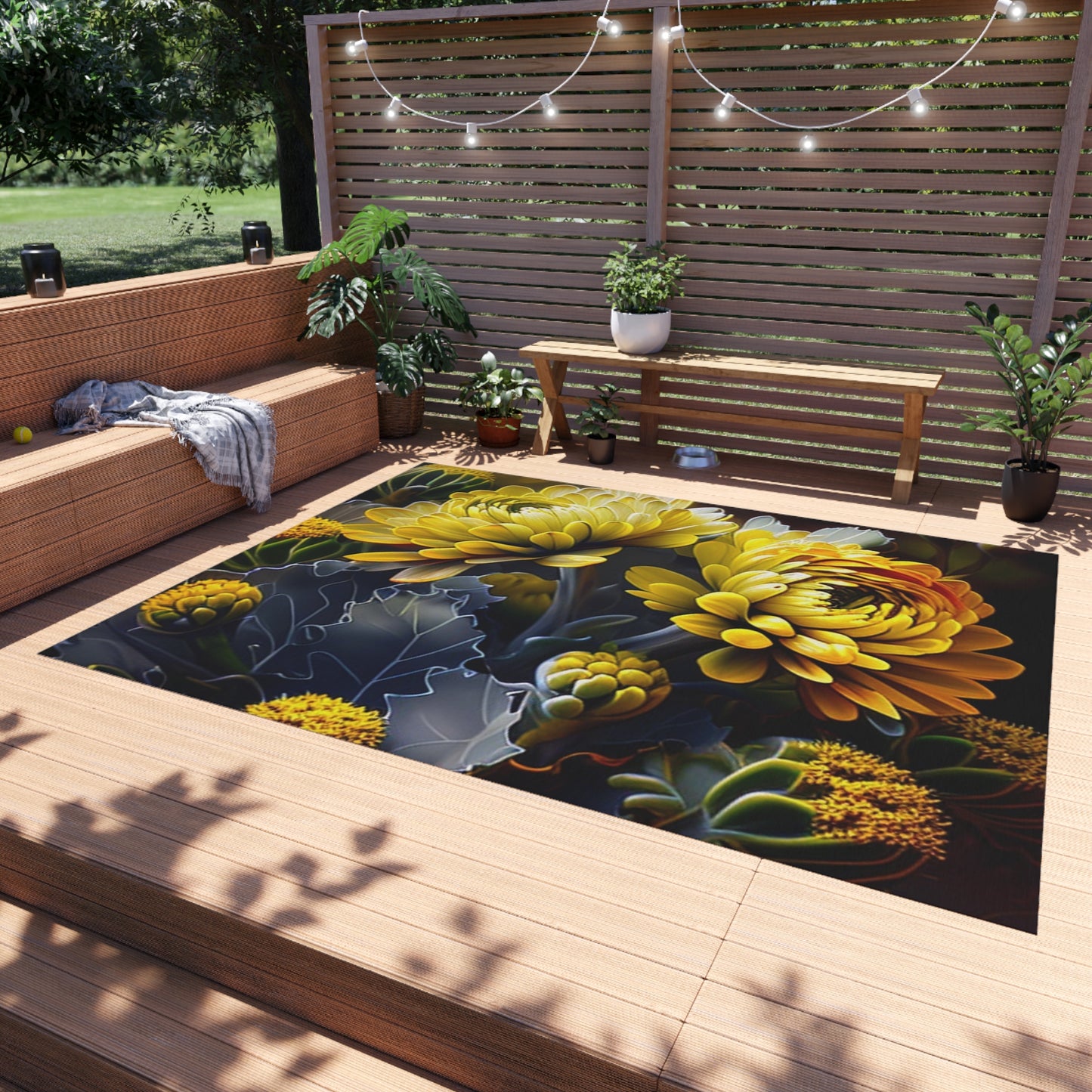 Outdoor Rug  Yellow Hermosas Flores Amarillas 1