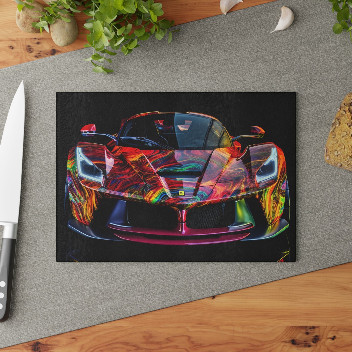 Glass Cutting Board Ferrari Neon 3