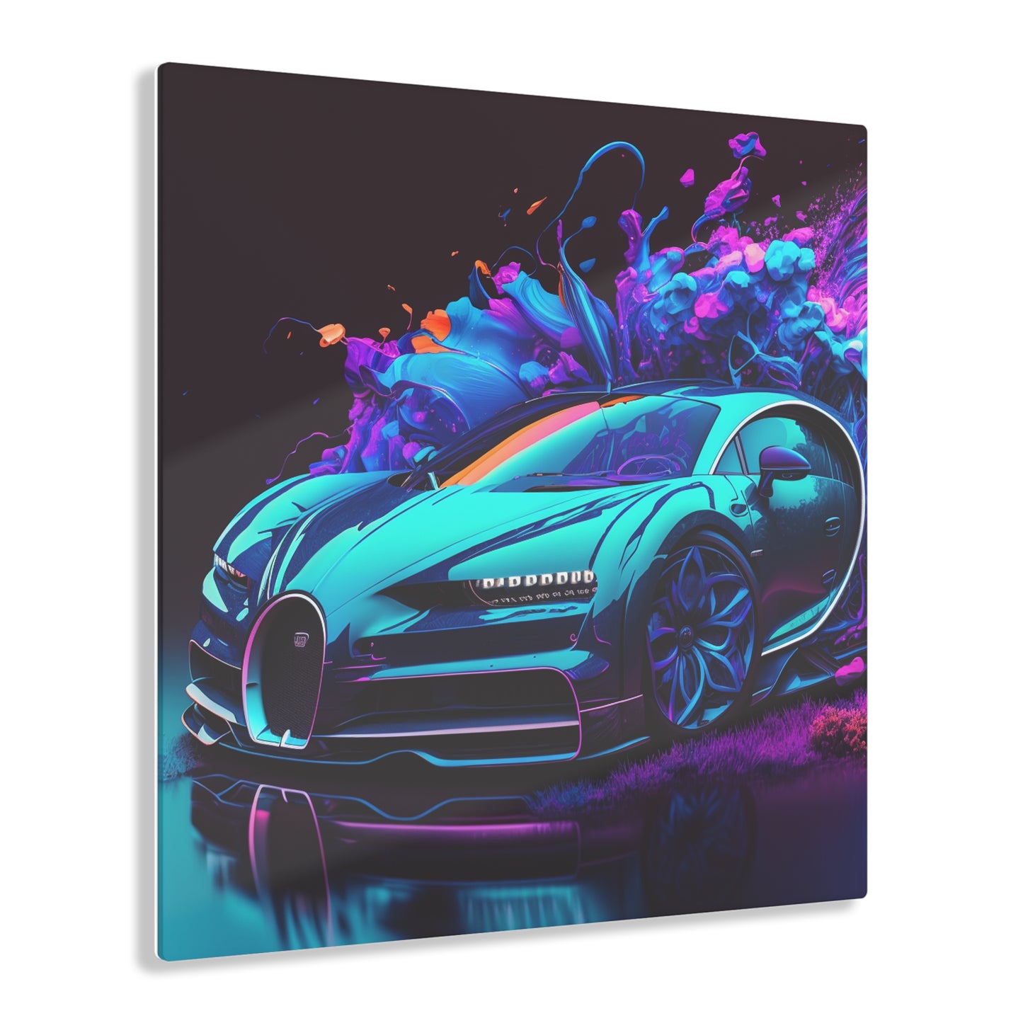 Acrylic Prints Bugatti Neon Chiron 3