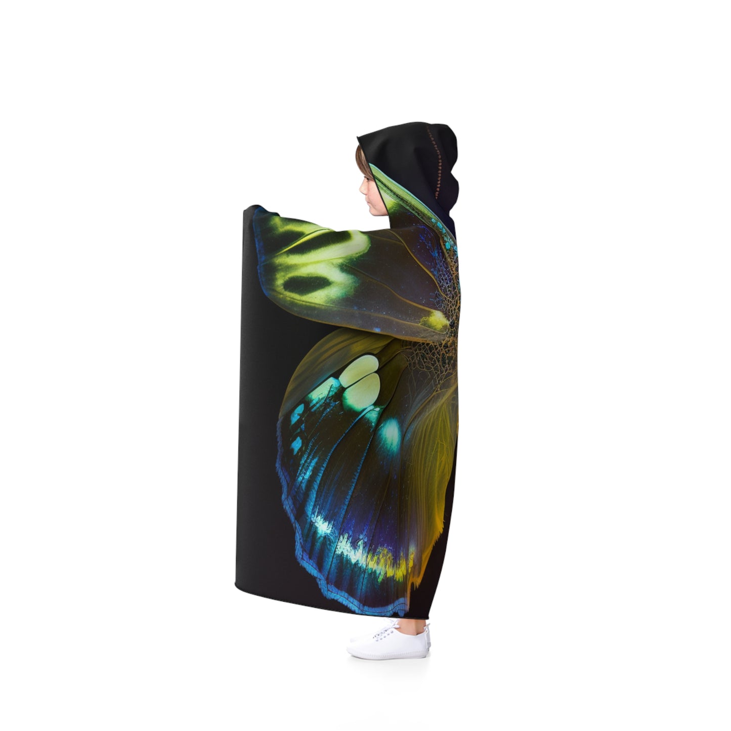 Hooded Blanket Neon Hue Butterfly 1