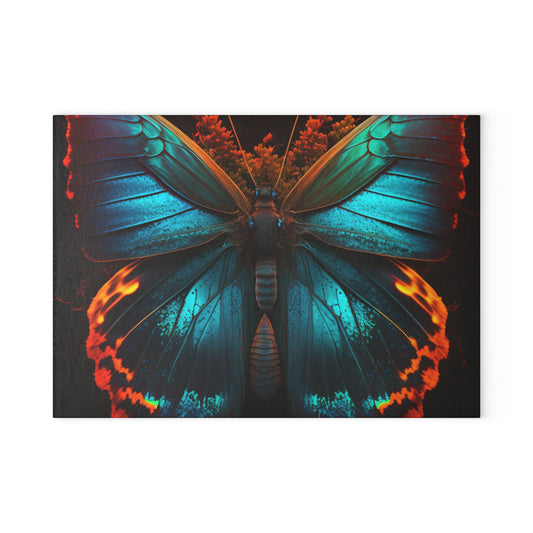 Glass Cutting Board Neon Butterfly Flair 3