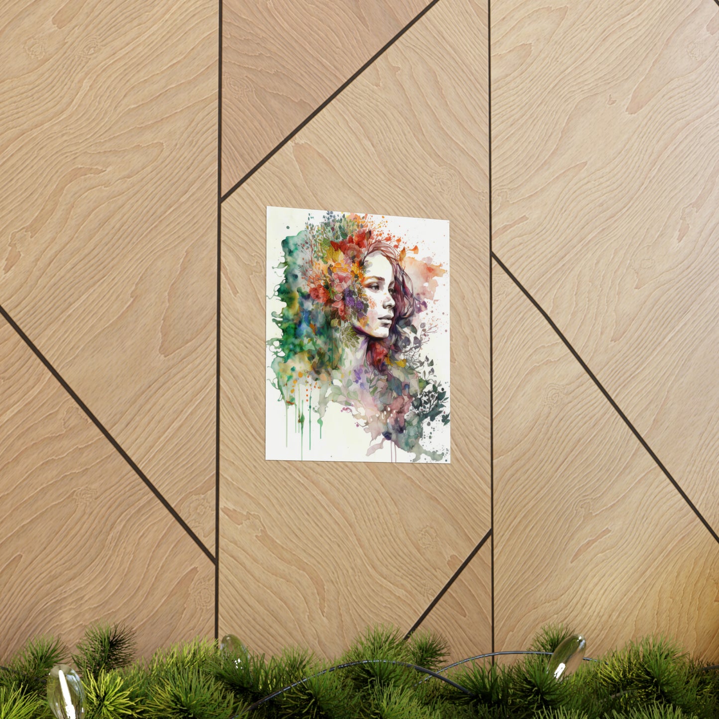 Premium Matte Vertical Posters Mother Nature Bright Spring Colors Realistic Watercolor 3