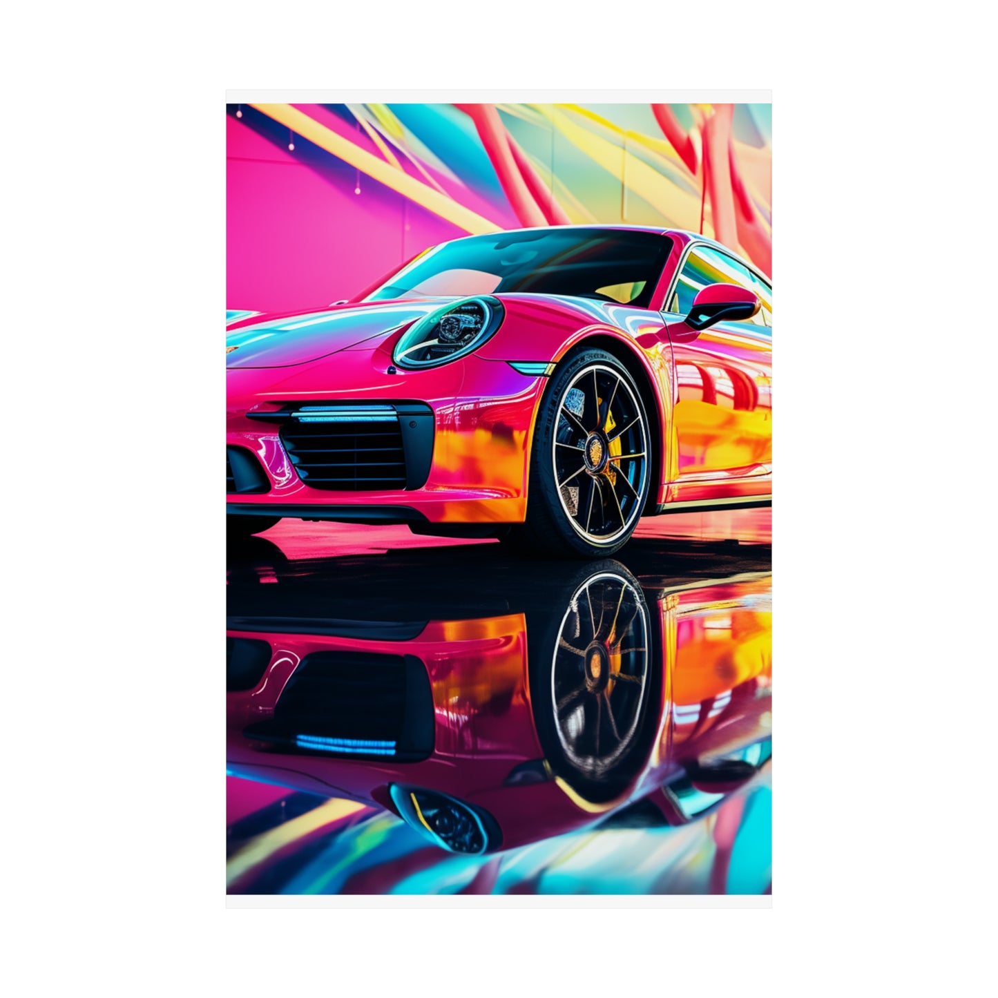 Premium Matte Vertical Posters Macro Porsche 4