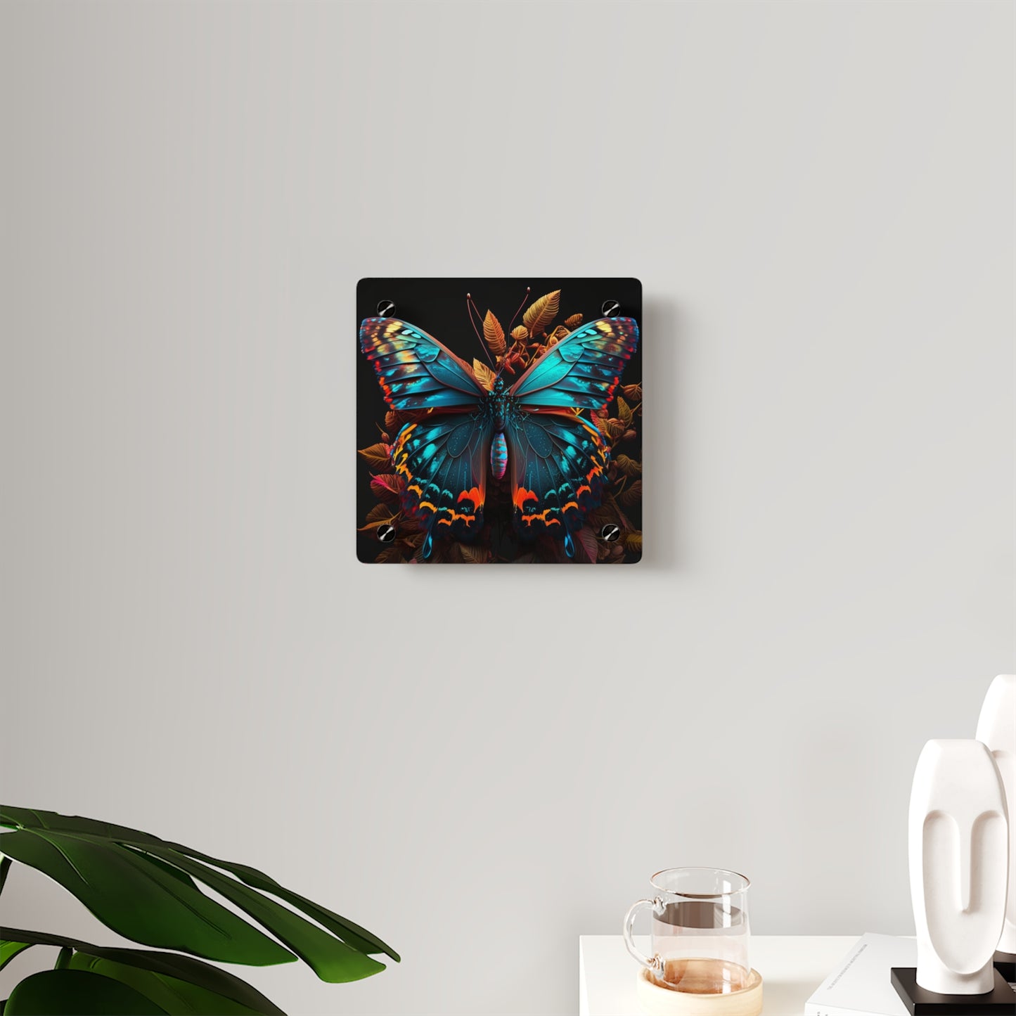 Acrylic Wall Art Panels Hue Neon Butterfly 1