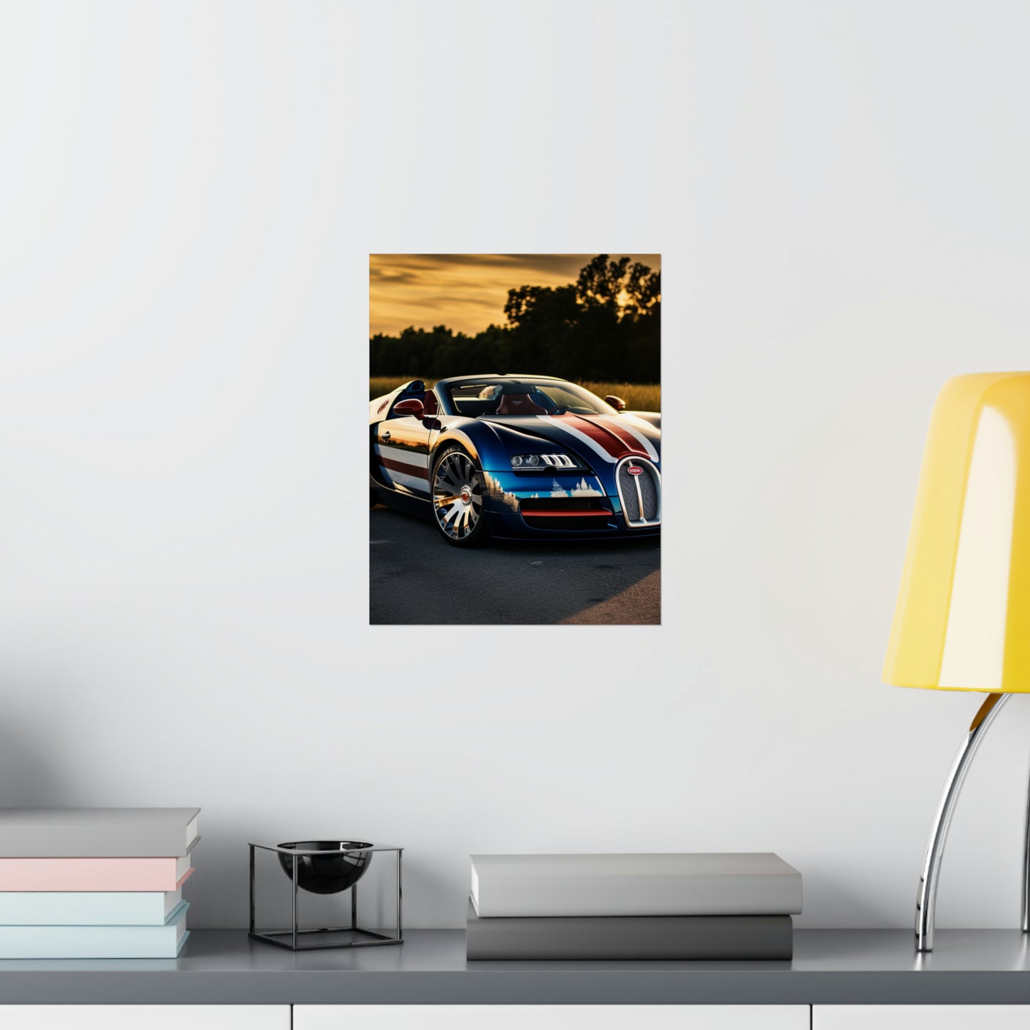 Premium Matte Vertical Posters Bugatti Flag American 3