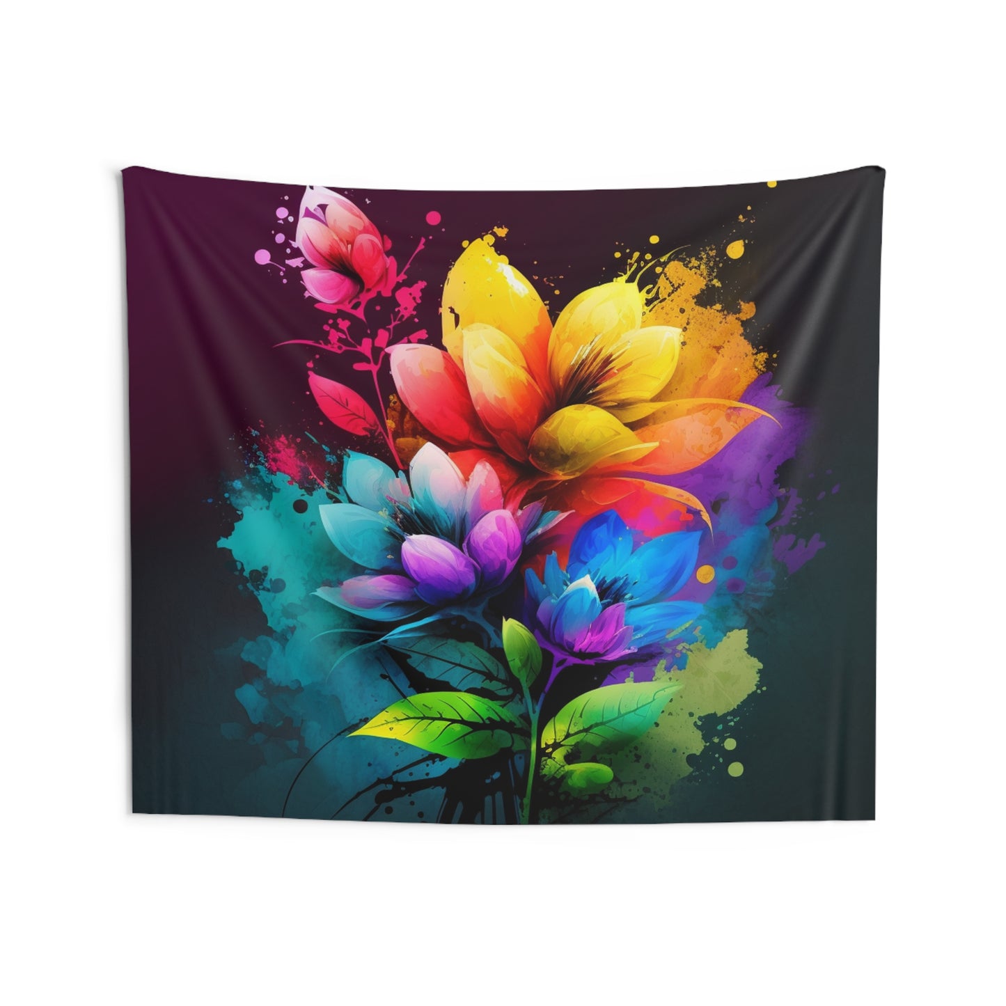 Indoor Wall Tapestries Bright Spring Flowers 3