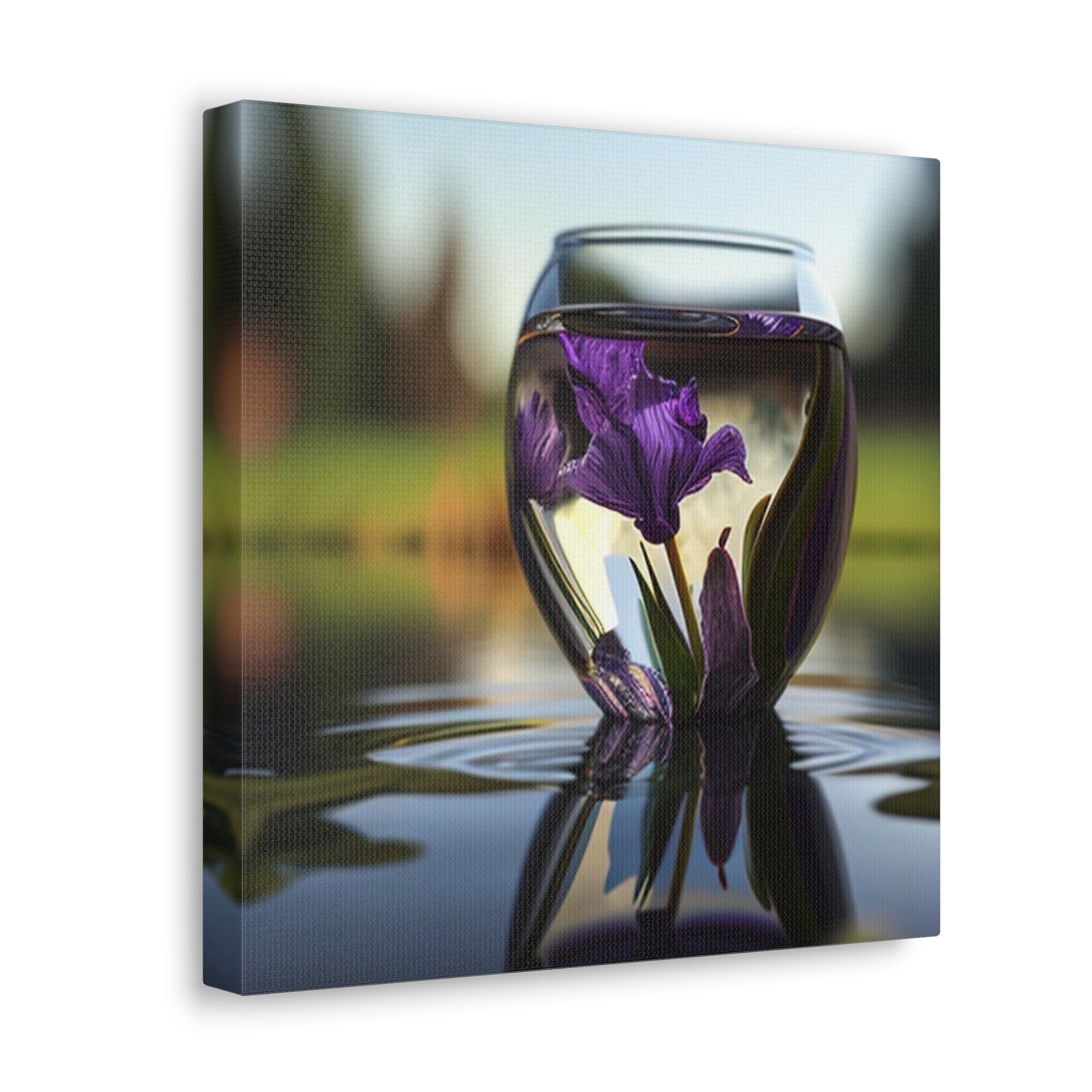 Canvas Gallery Wraps Purple Iris in a vase 3