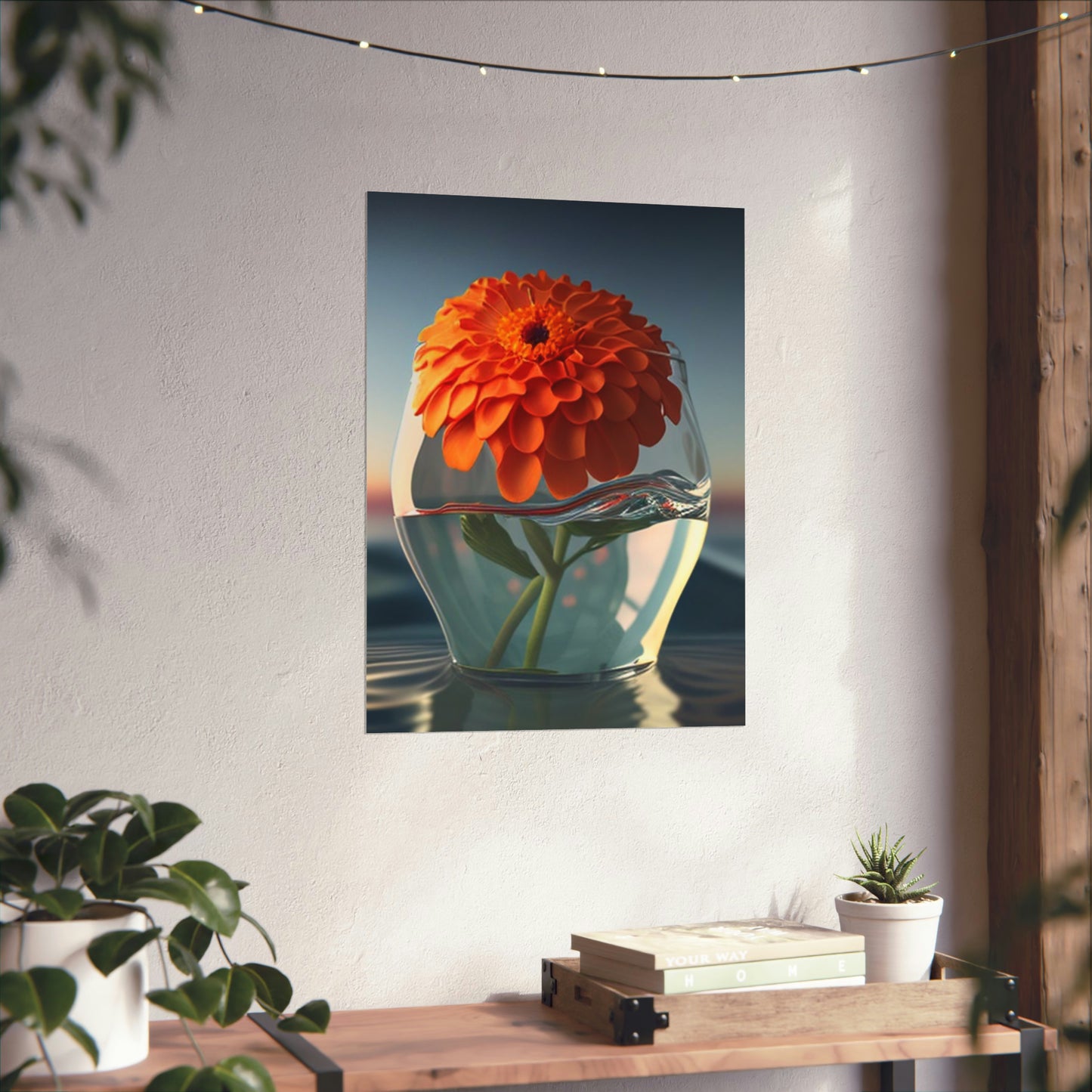 Premium Matte Vertical Posters Orange Zinnia 4