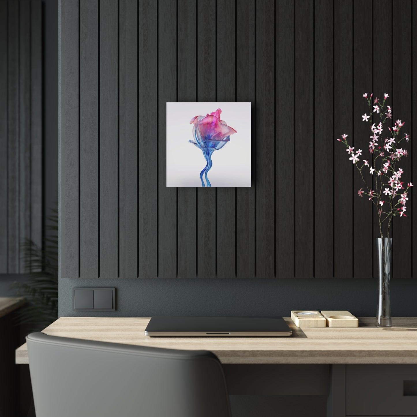 Acrylic Prints Pink & Blue Tulip Rose 4