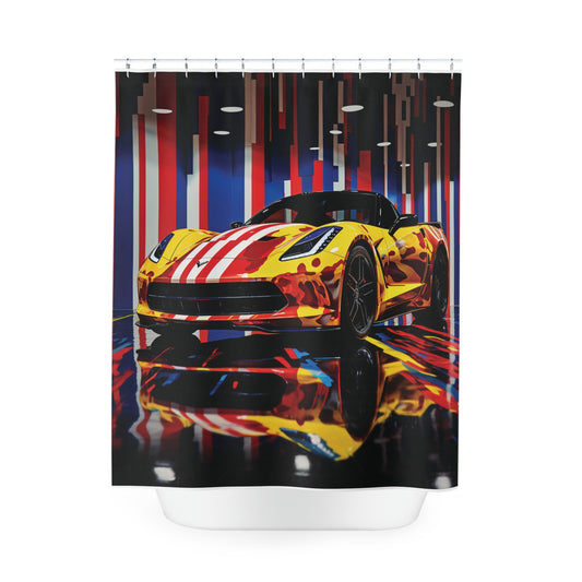 Polyester Shower Curtain Macro Flag Ferrari 4
