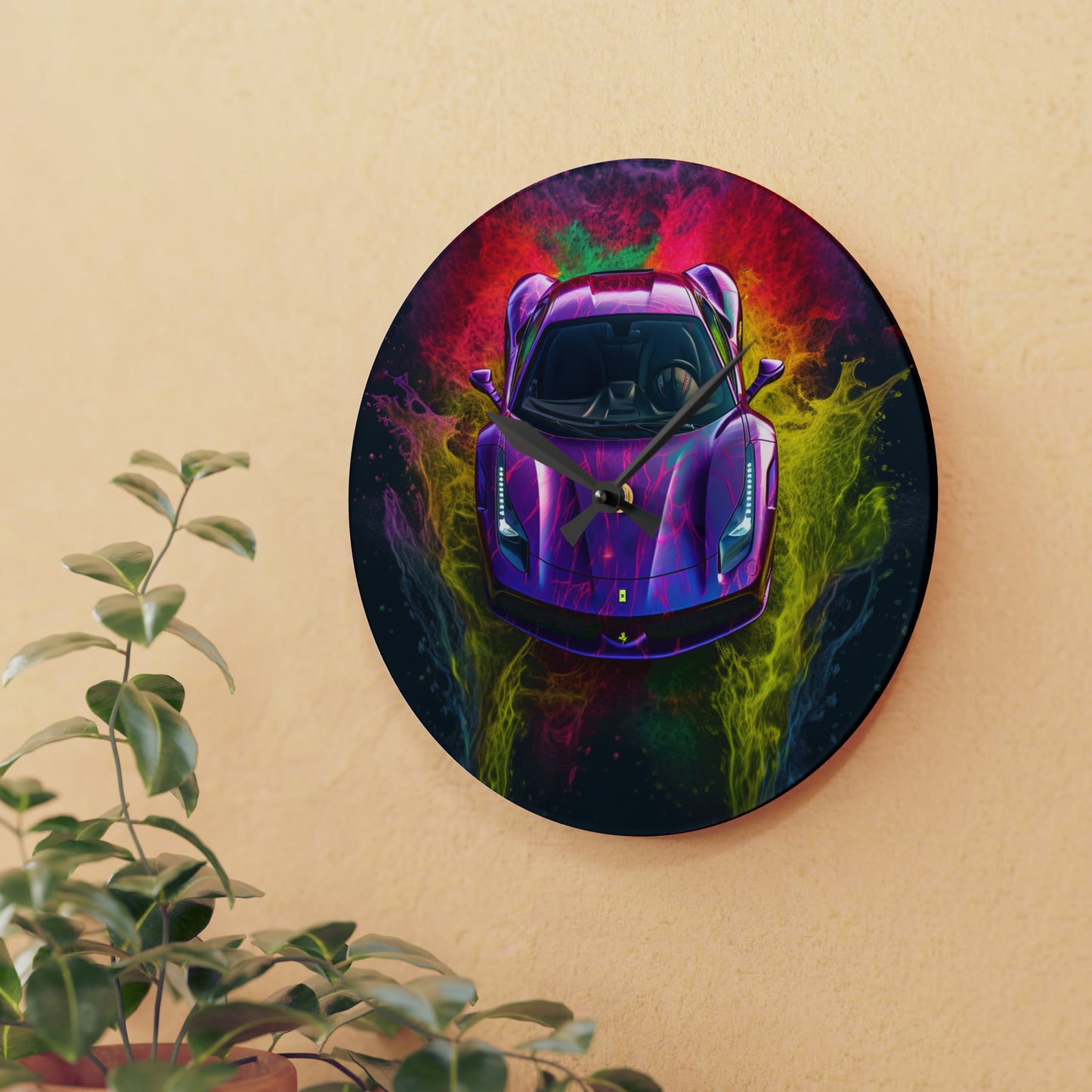 Acrylic Wall Clock Farrari Water 3