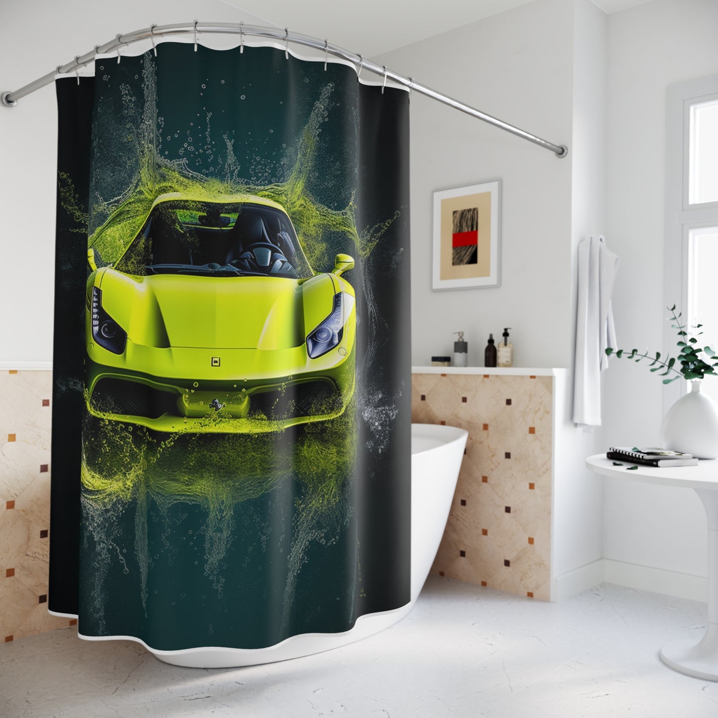 Polyester Shower Curtain Farrari Water 4