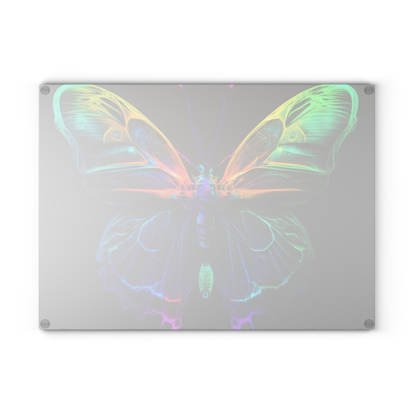 Glass Cutting Board Raw Hyper Color Butterfly 3