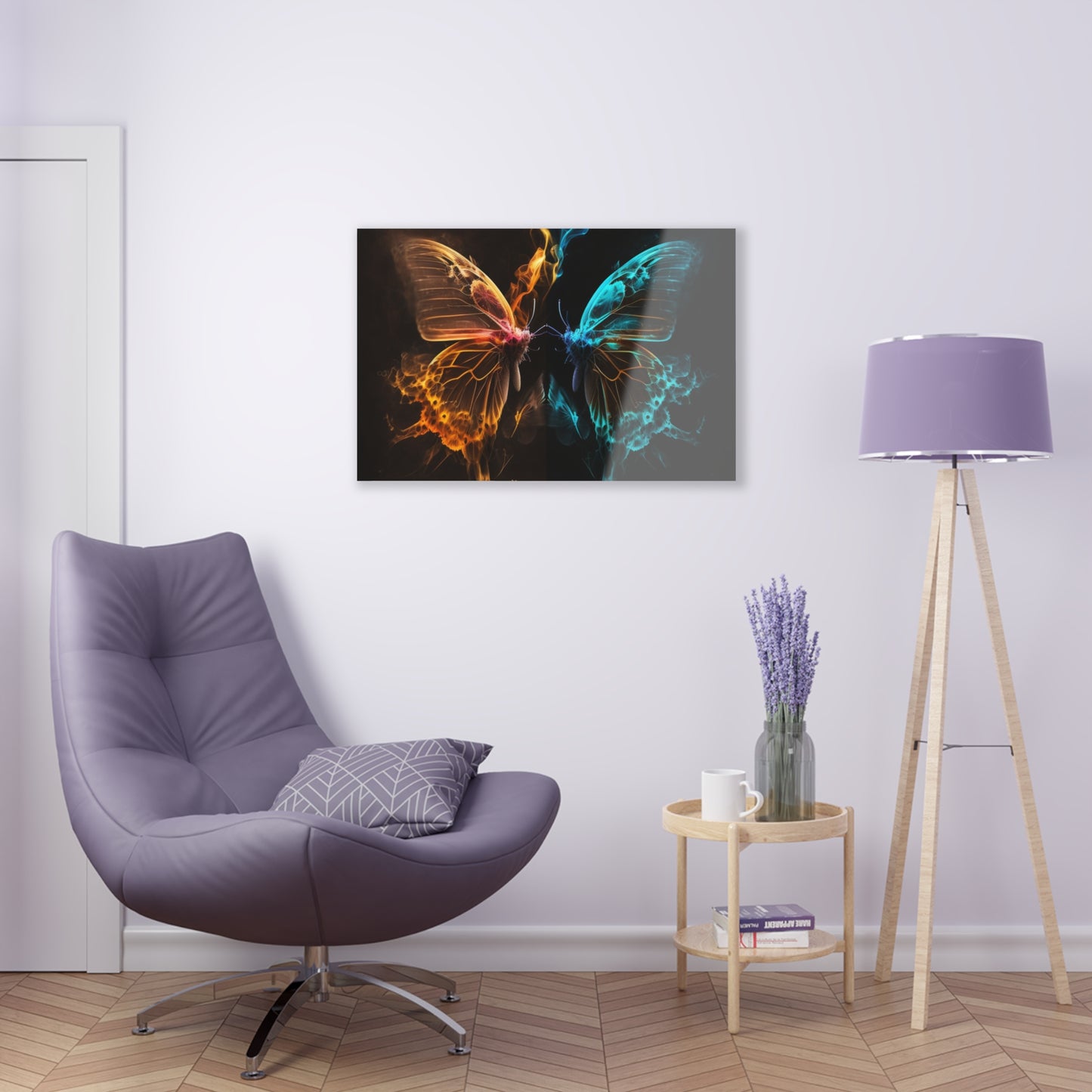 Acrylic Prints Kiss Neon Butterfly 10