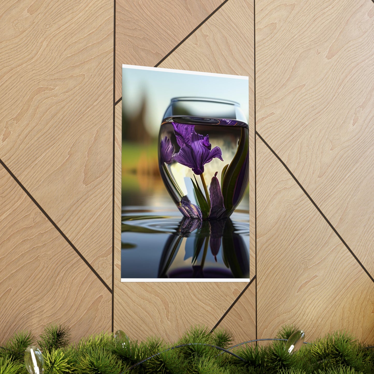 Premium Matte Vertical Posters Purple Iris in a vase 3