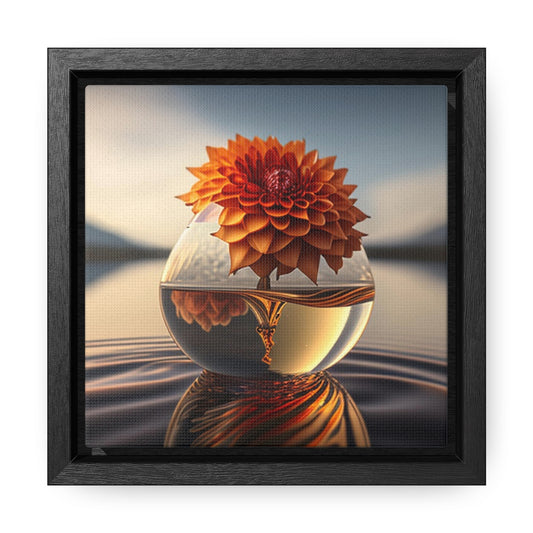 Gallery Canvas Wraps, Square Frame Dahlia Orange 1