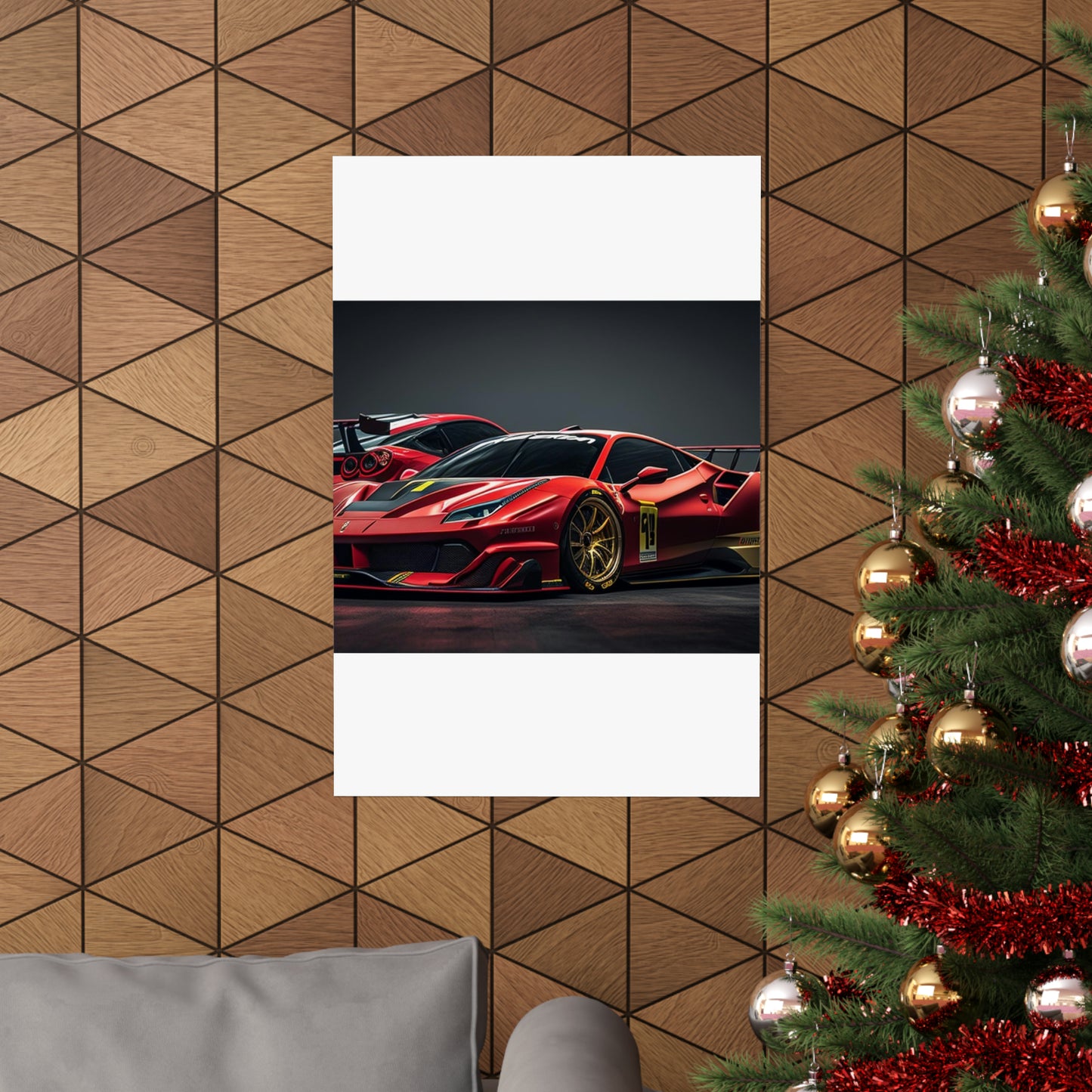 Premium Matte Vertical Posters Ferrari Red 3