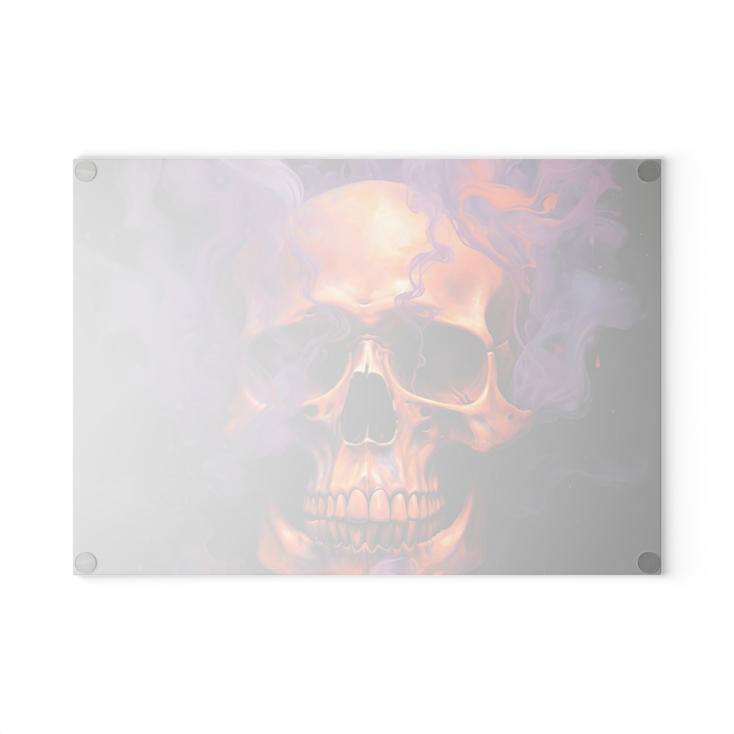 Glass Cutting Board Skull Flames 4