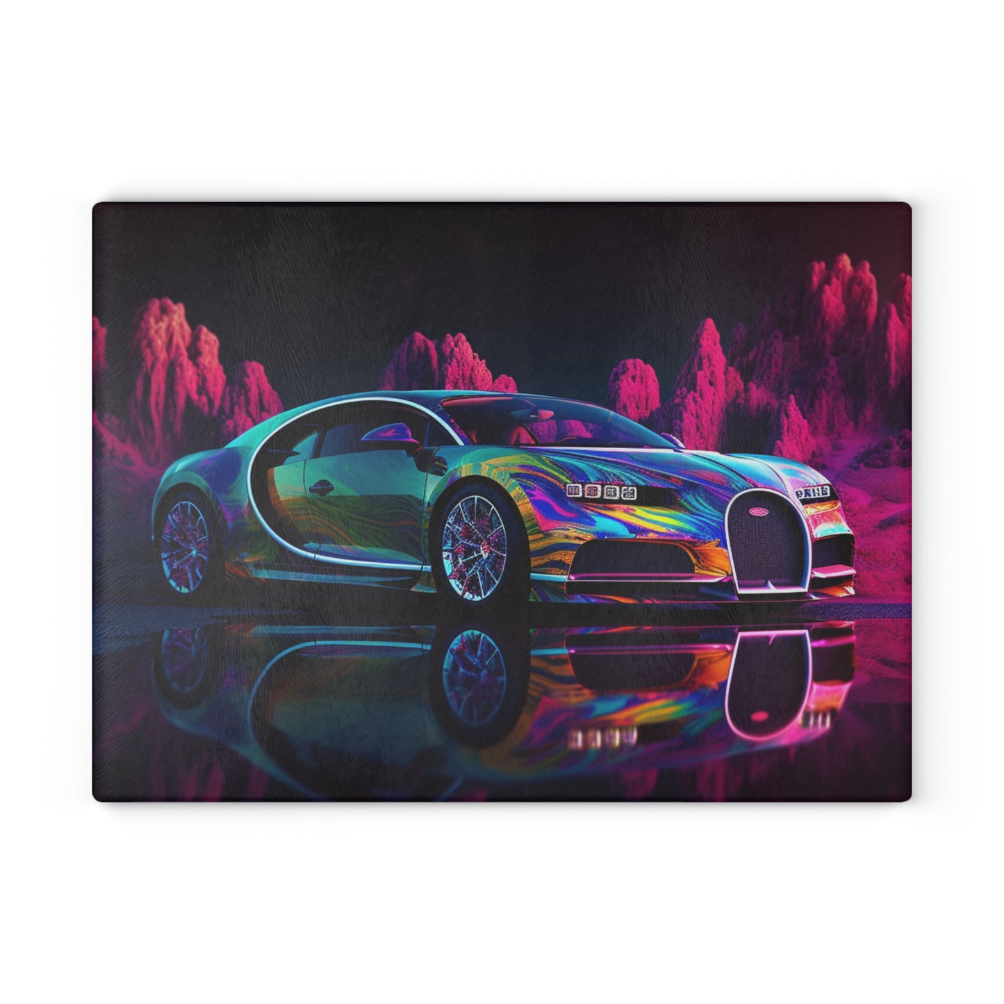 Glass Cutting Board Florescent Bugatti Flair 2