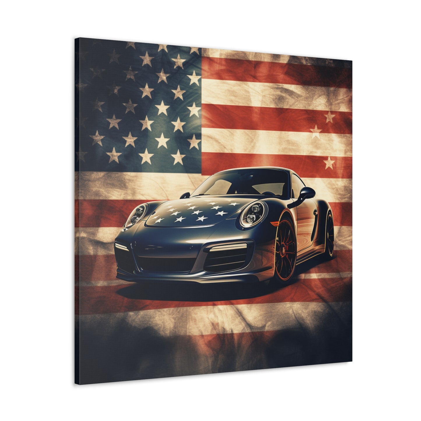 Canvas Gallery Wraps Abstract American Flag Background Porsche 3