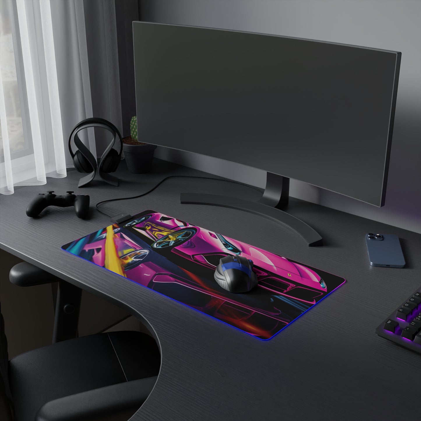 LED Gaming Mouse Pad Ferrari Flair Macro 4