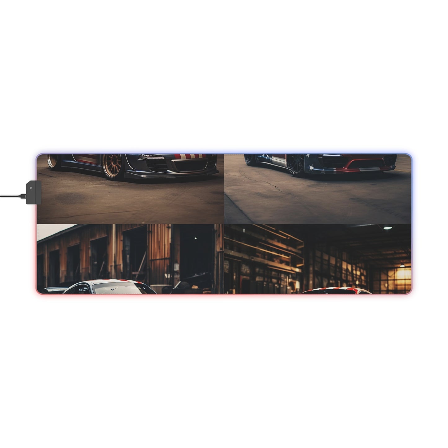 LED Gaming Mouse Pad American Flag Porsche 5