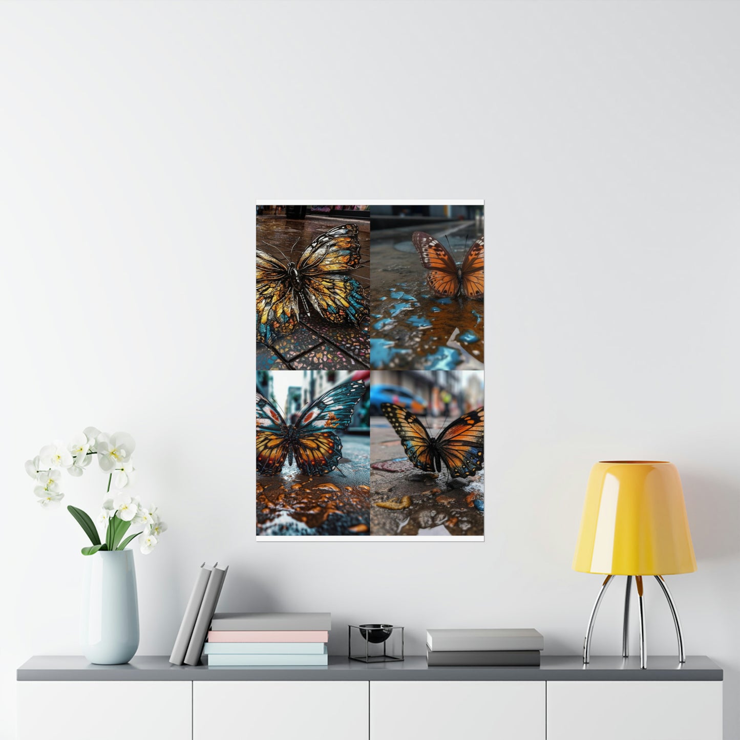 Premium Matte Vertical Posters Water Butterfly Street 5