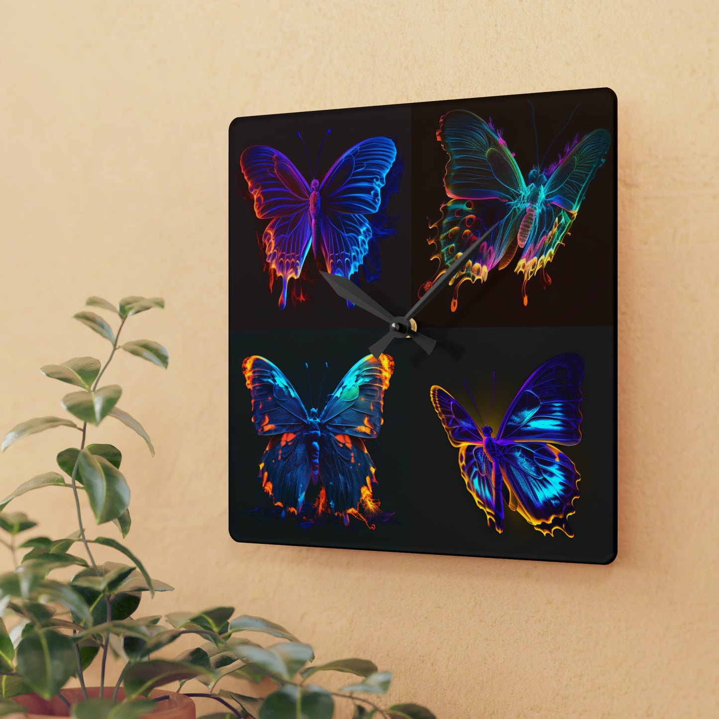 Acrylic Wall Clock Thermal Butterfly 5