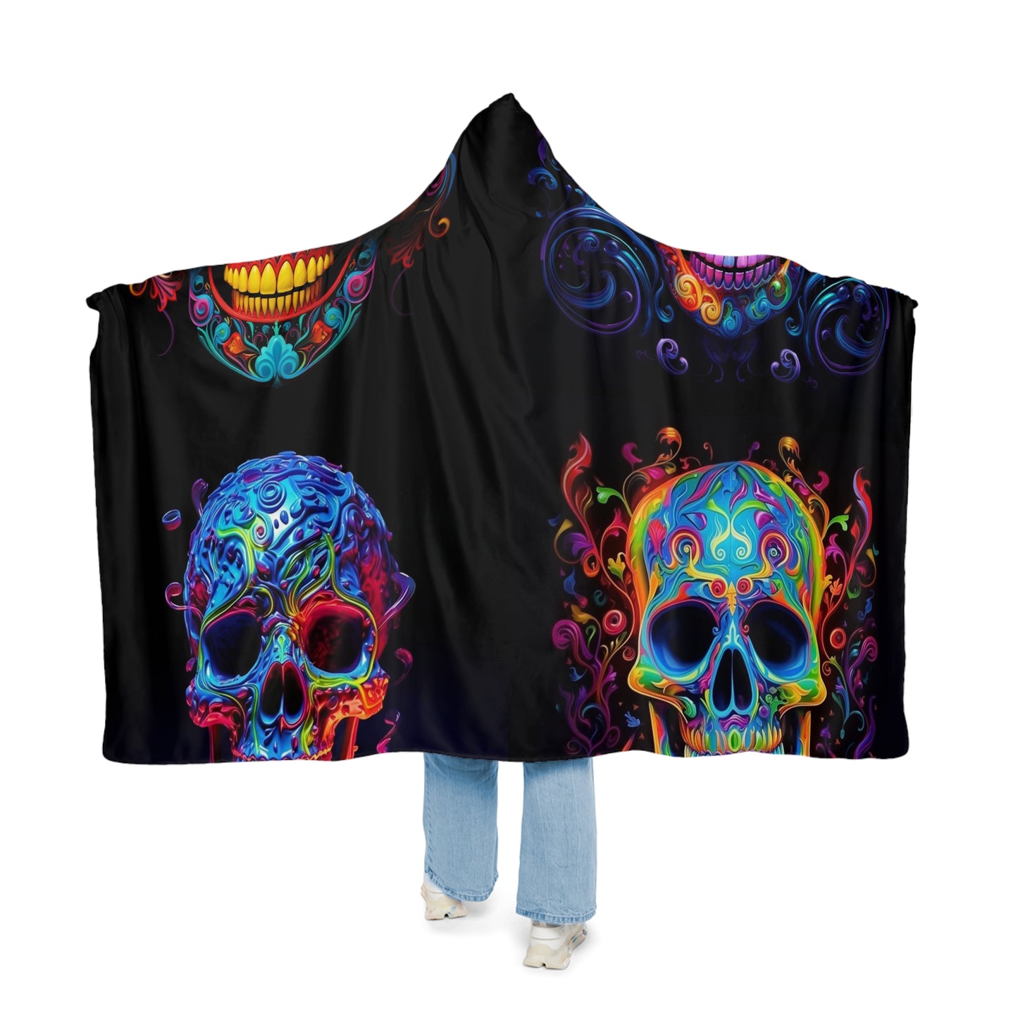 Snuggle Hooded Blanket Macro Skull Color 5
