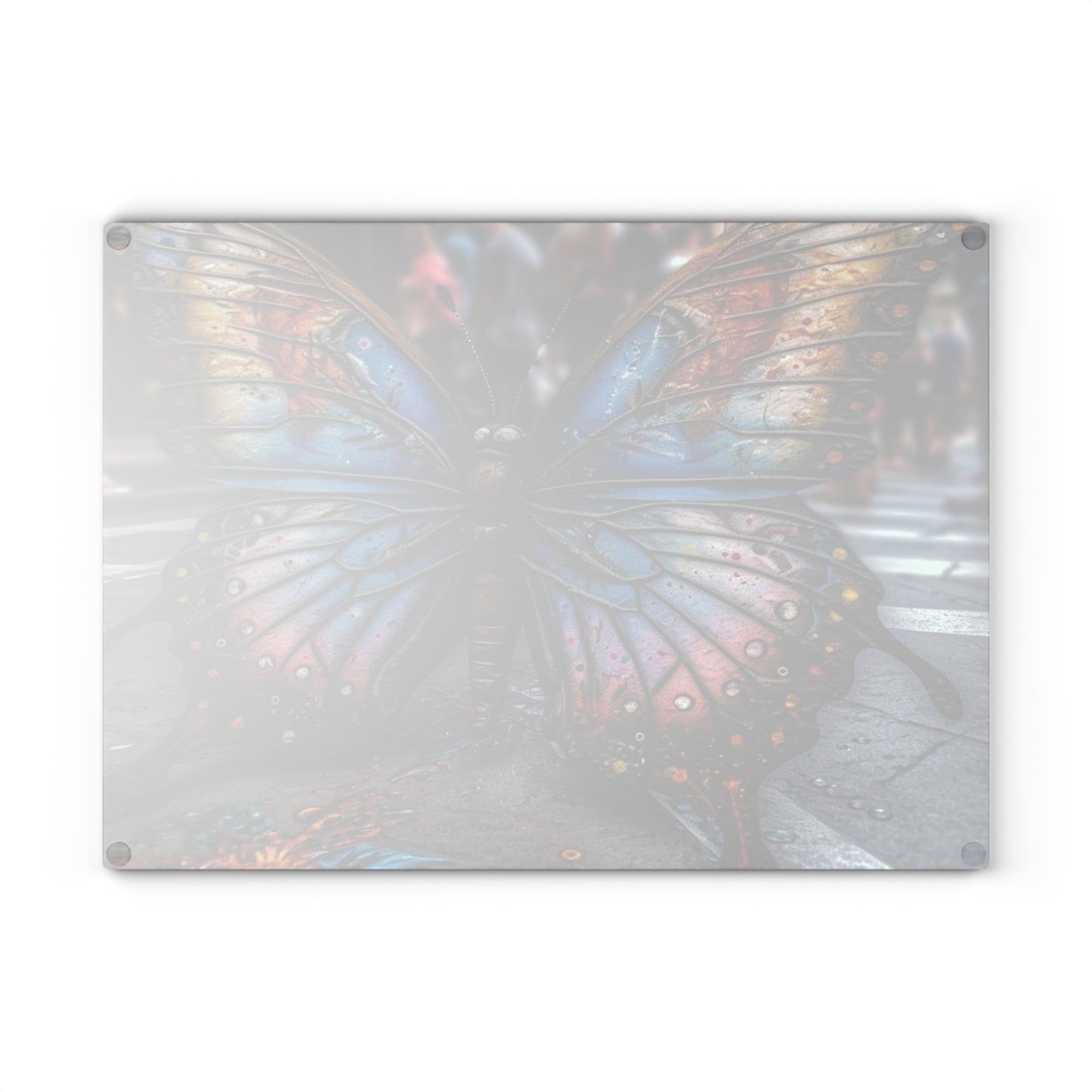 Glass Cutting Board Liquid Street Butterfly 4