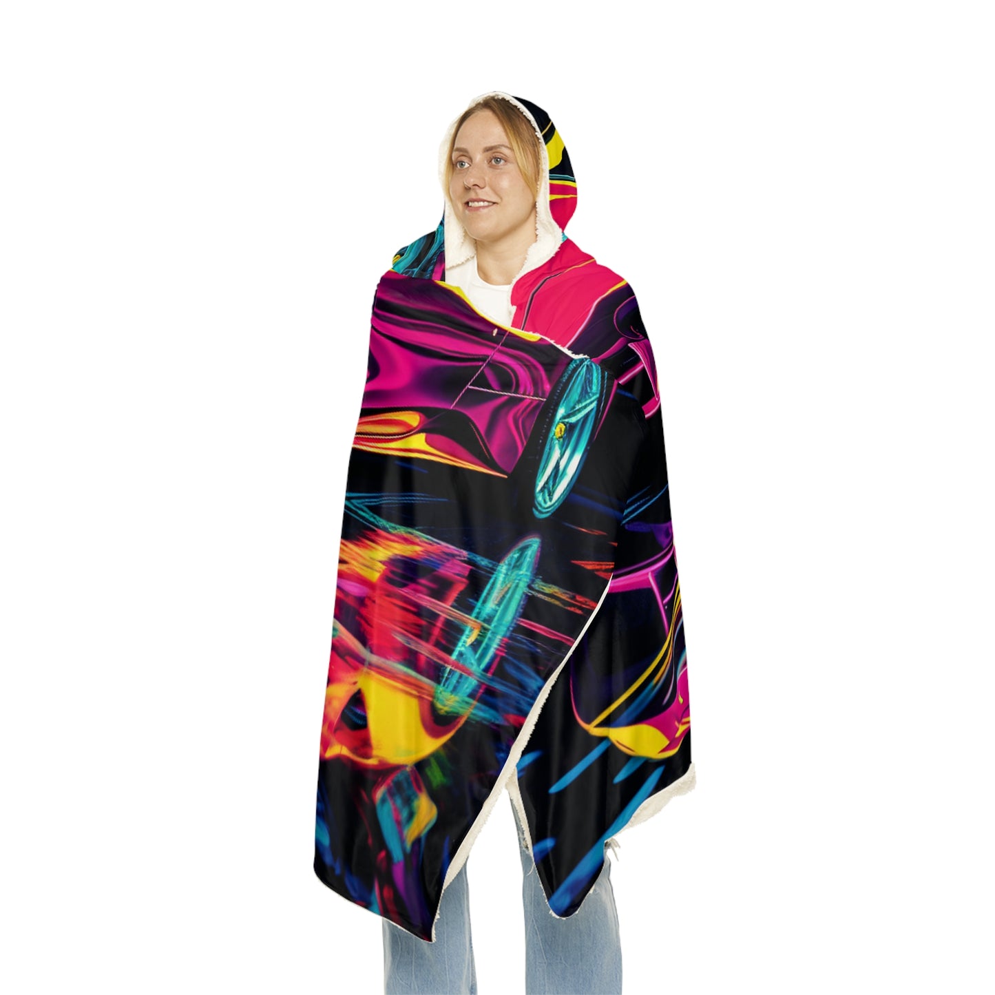 Snuggle Hooded Blanket Pink Ferrari Macro 1