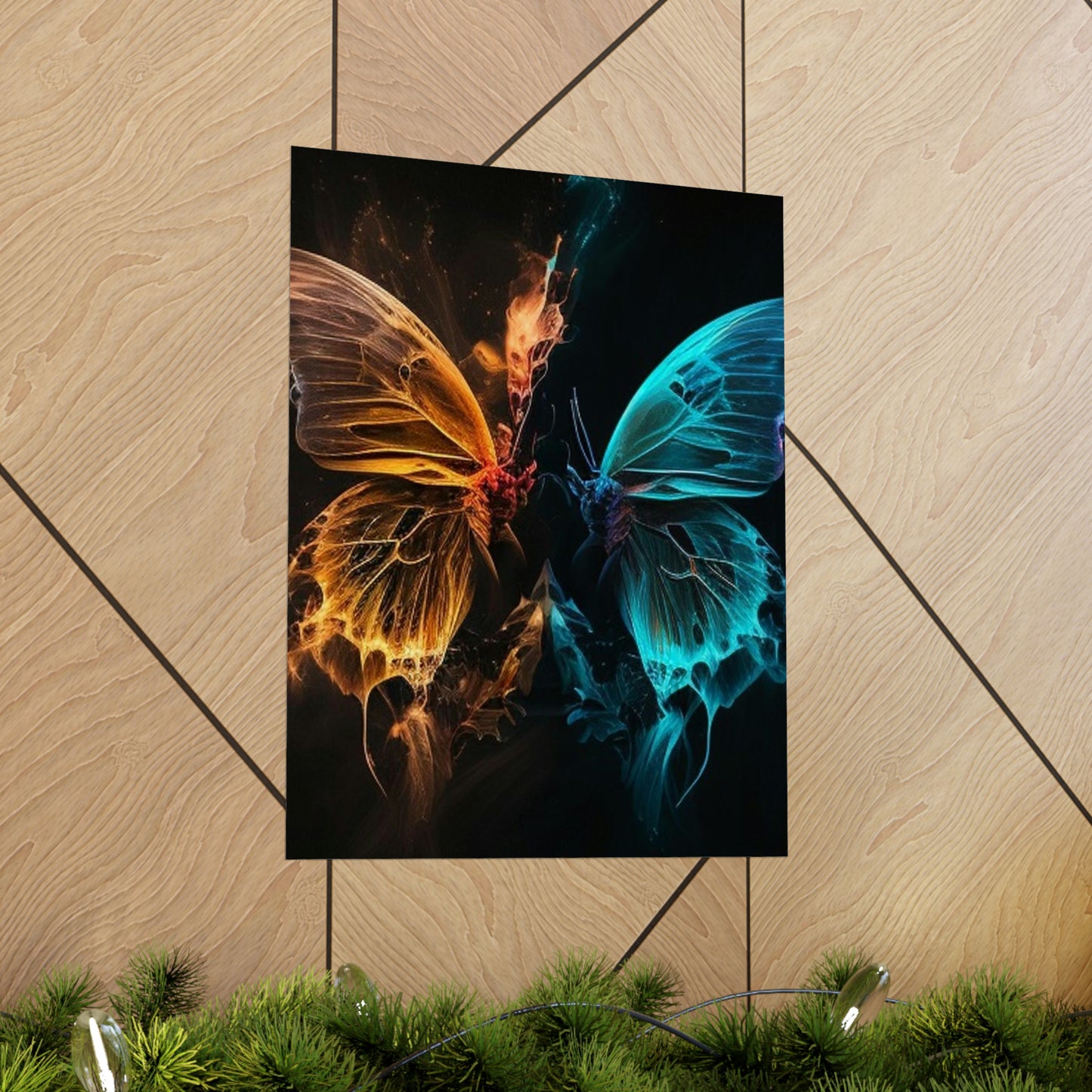 Premium Matte Vertical Posters Neon Glo Butterfly 4