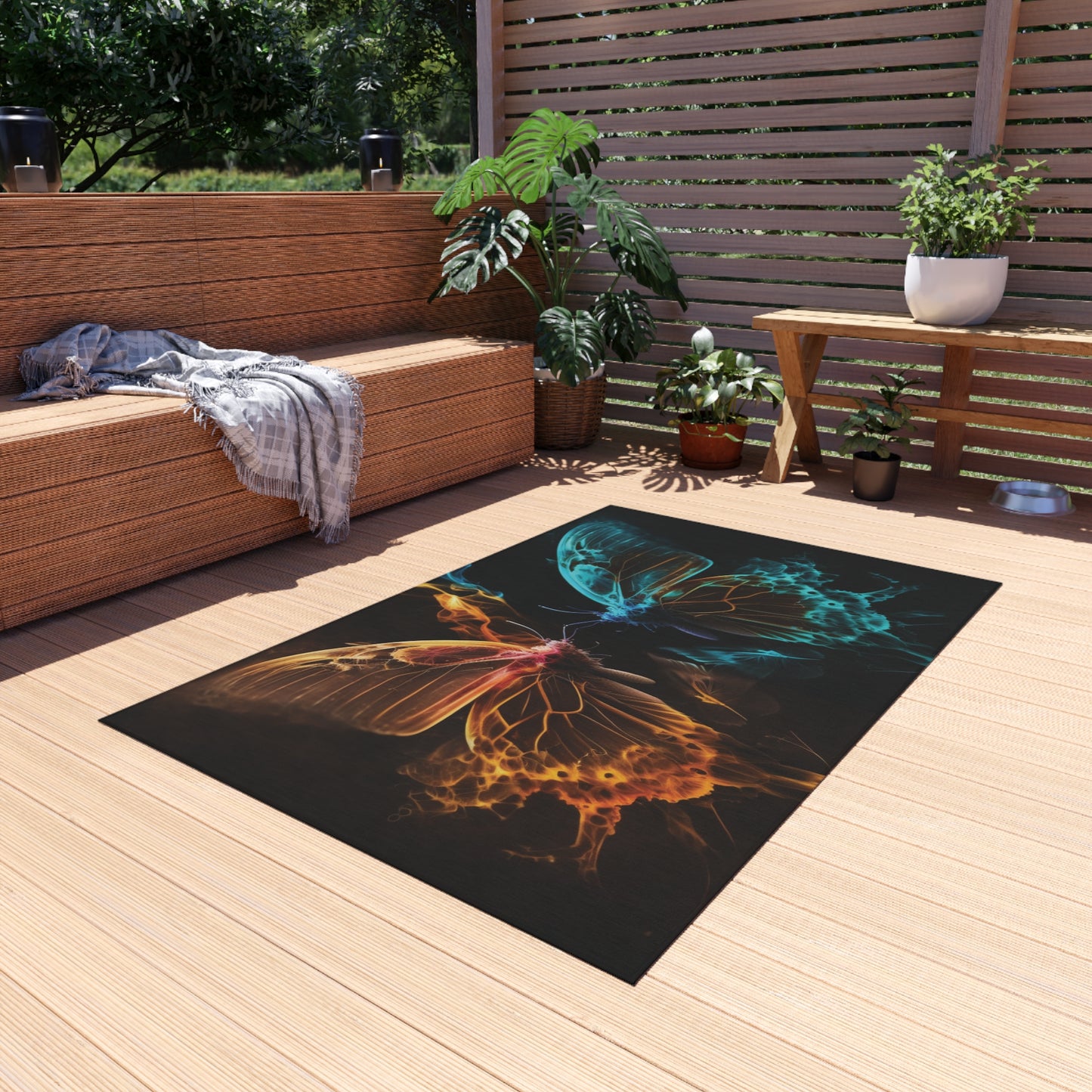 Outdoor Rug  Kiss Neon Butterfly 10