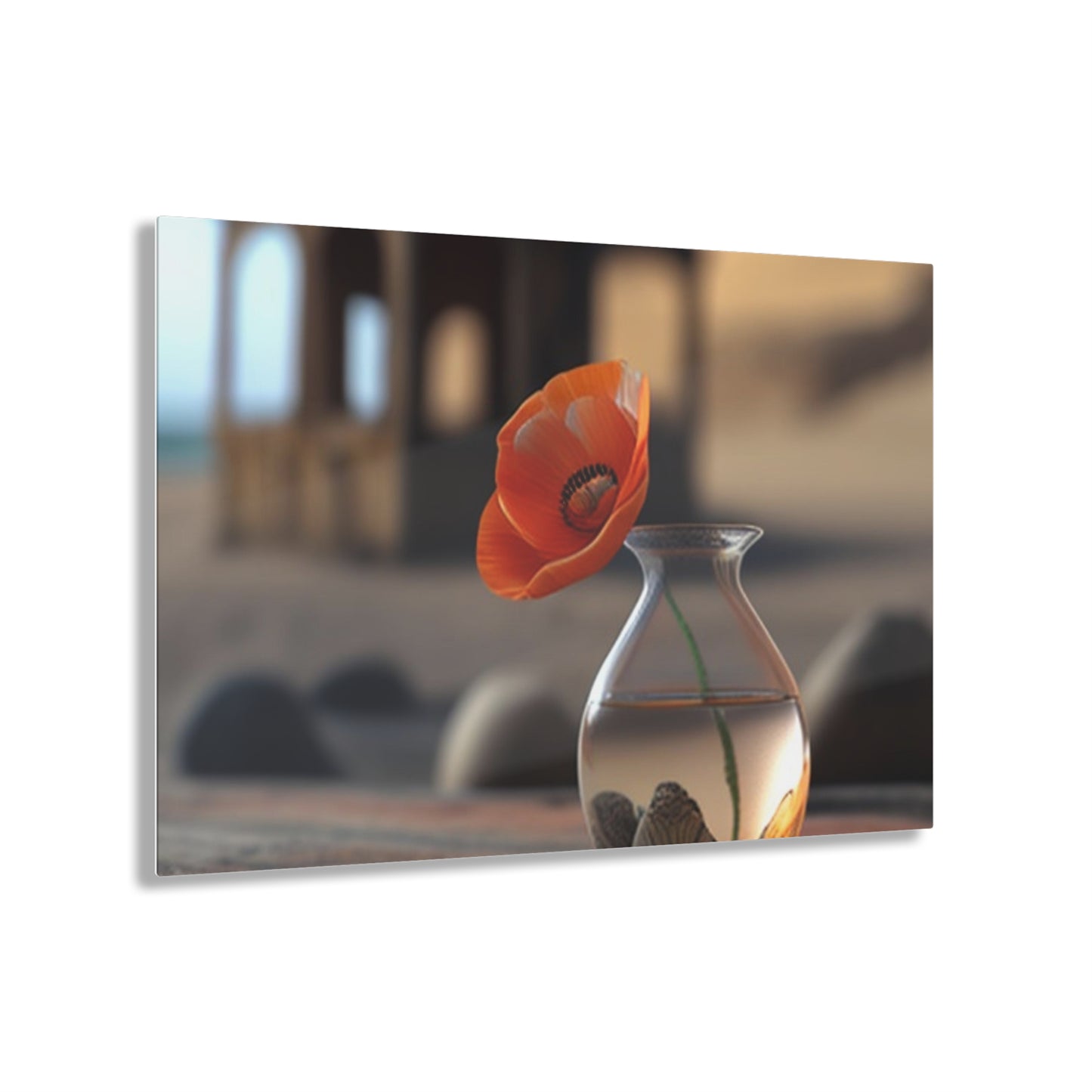 Acrylic Prints Poppy in a Glass Vase 1