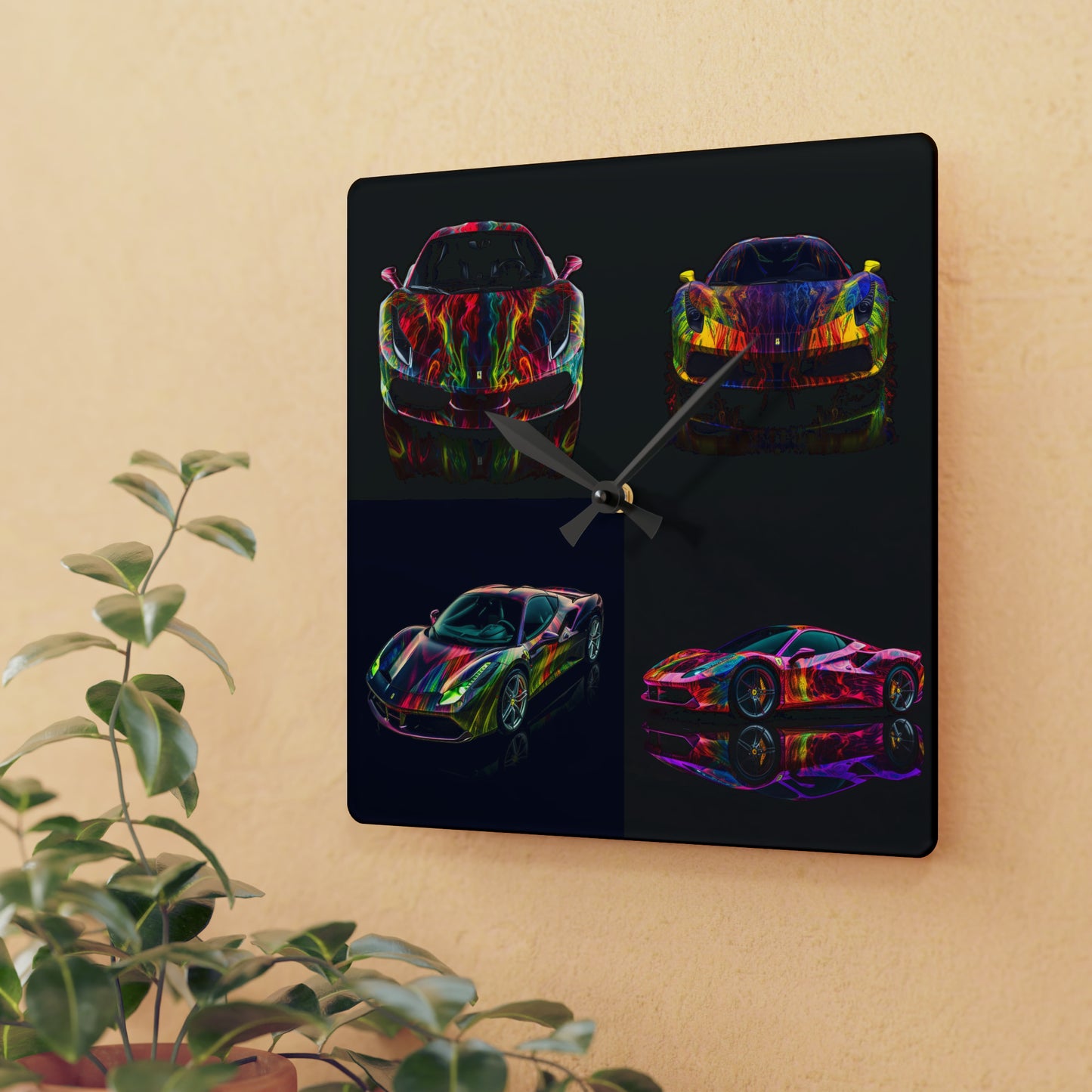 Acrylic Wall Clock Ferrari Color 5