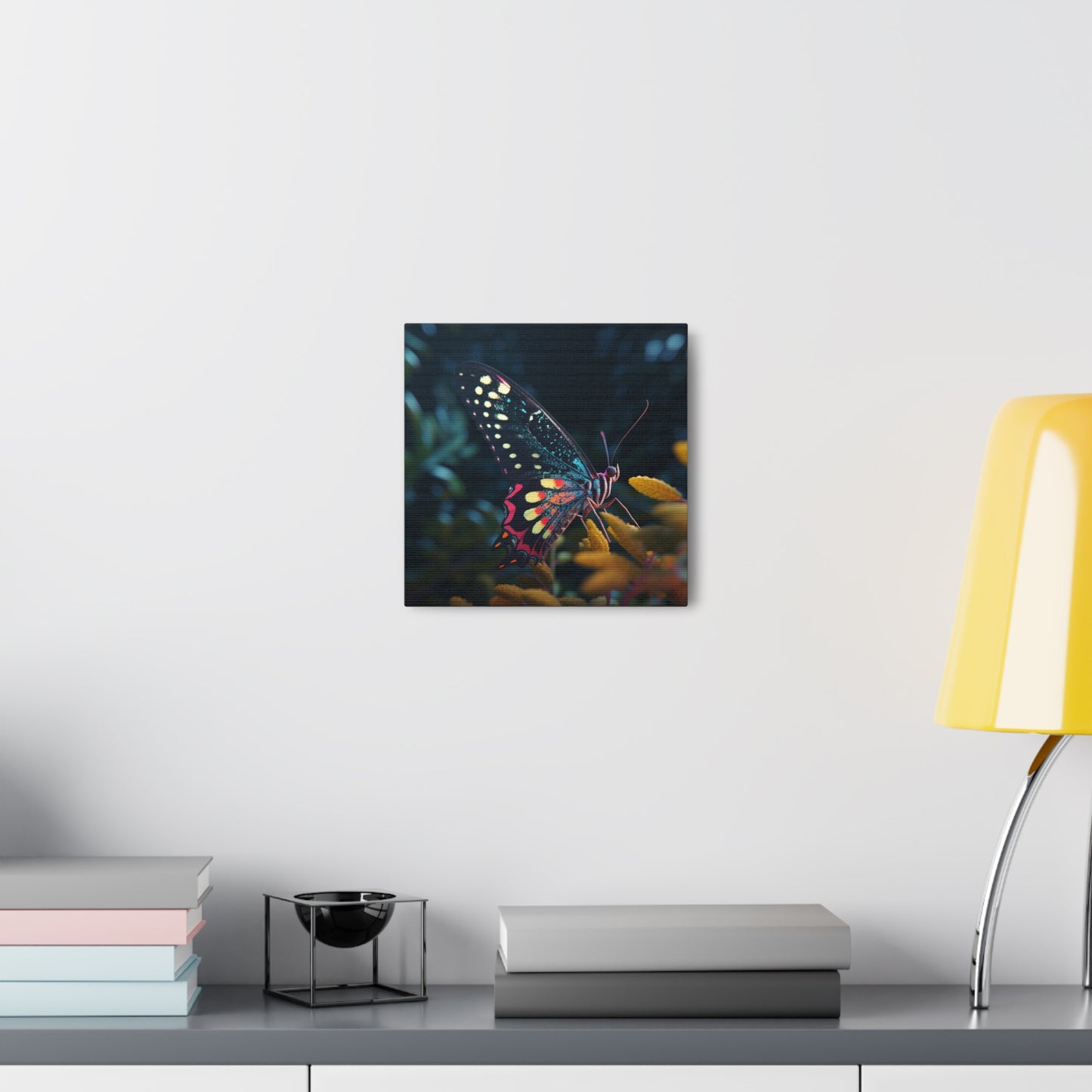 Canvas Gallery Wraps Hyper Colorful Butterfly Macro 2