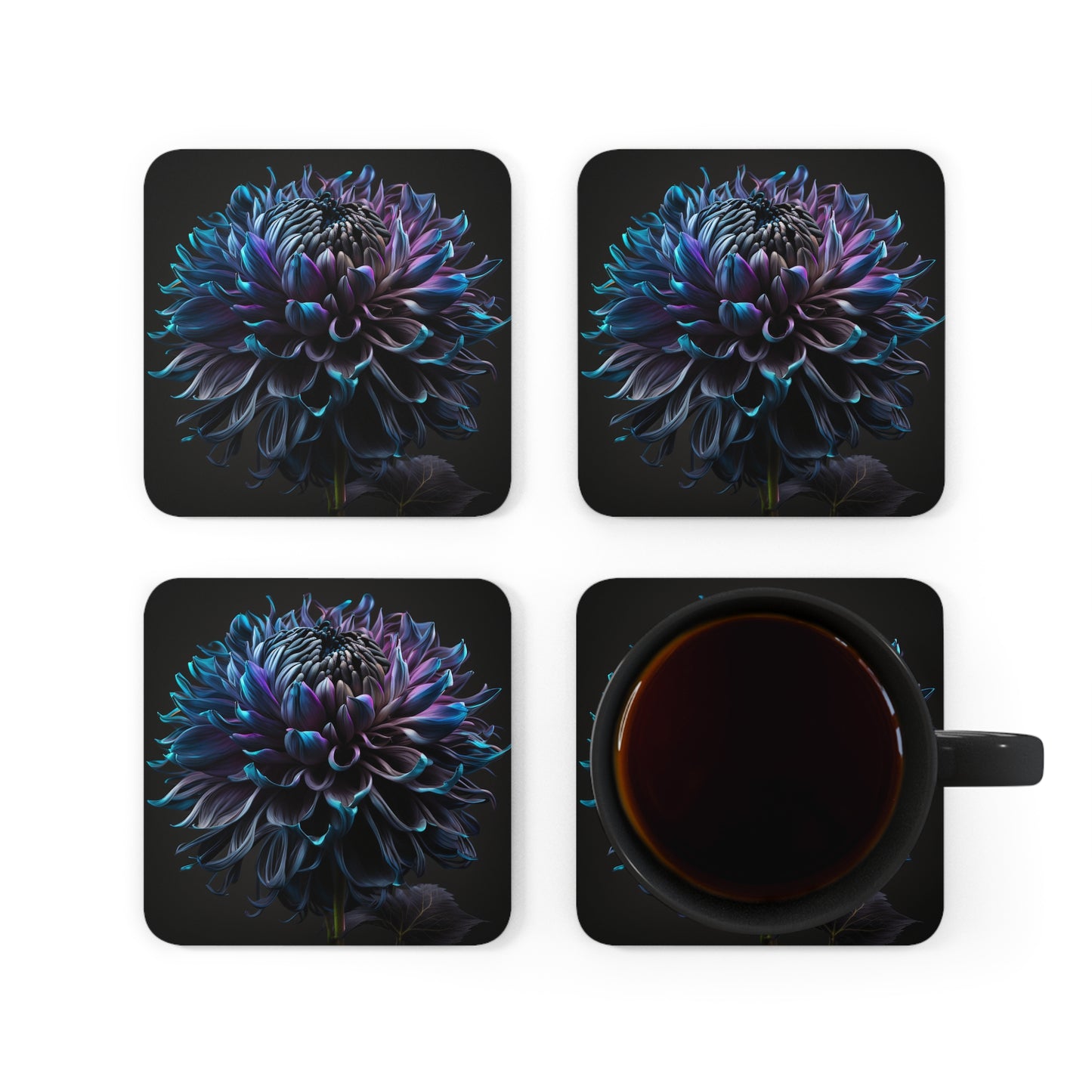 Corkwood Coaster Set Dahlia Purple 3
