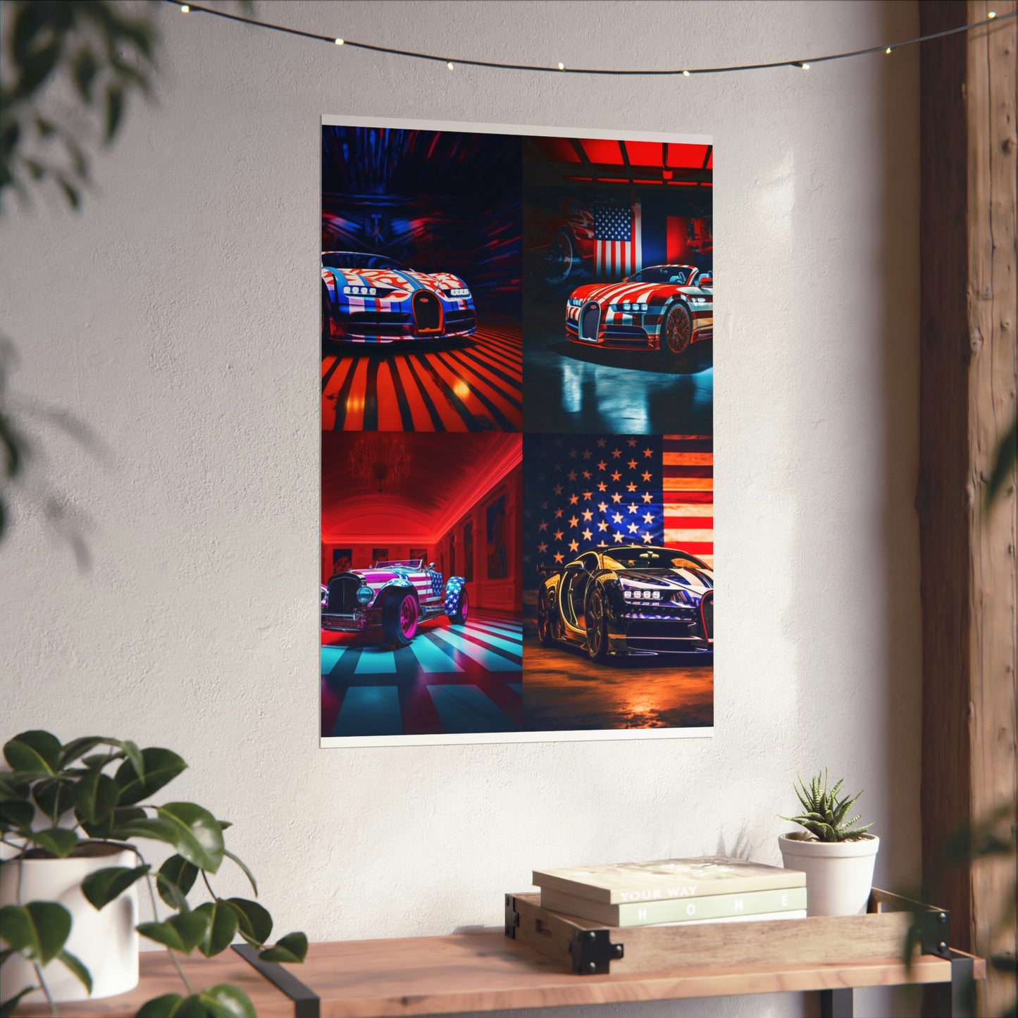 Premium Matte Vertical Posters Macro Bugatti American Flag 5