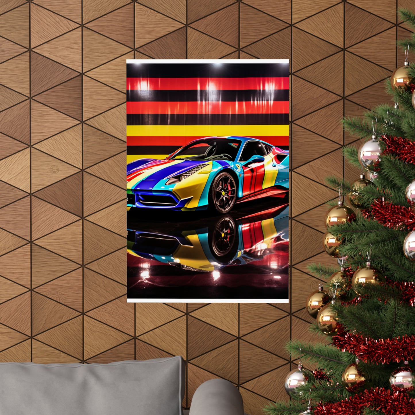 Premium Matte Vertical Posters Hyper Colorfull Ferrari 2