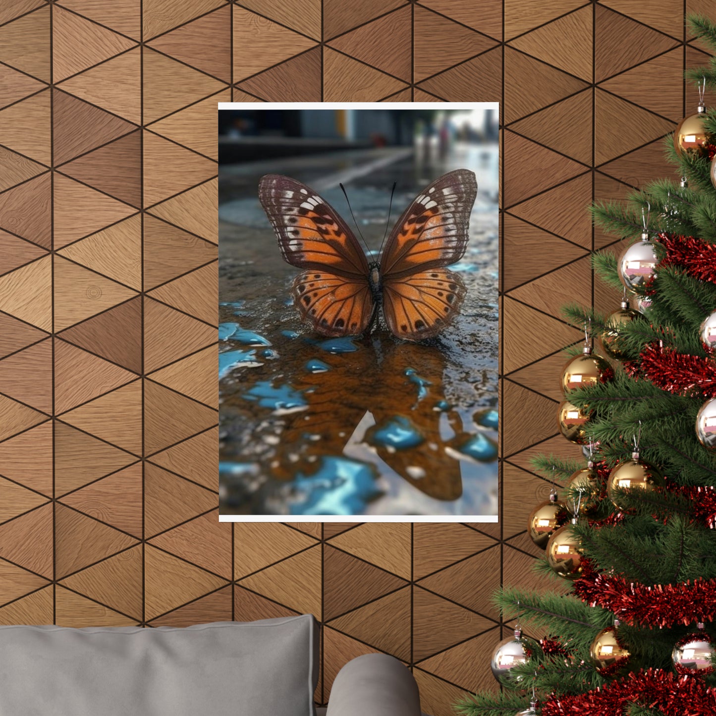 Premium Matte Vertical Posters Water Butterfly Street 2