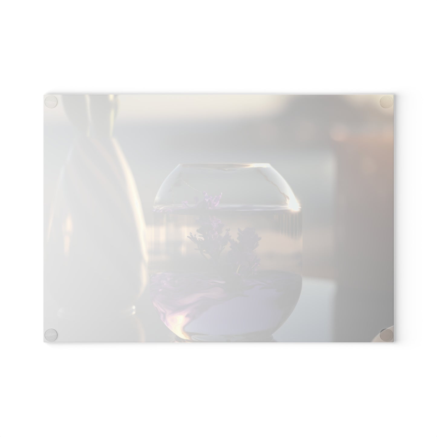 Glass Cutting Board Lavender in a vase 1
