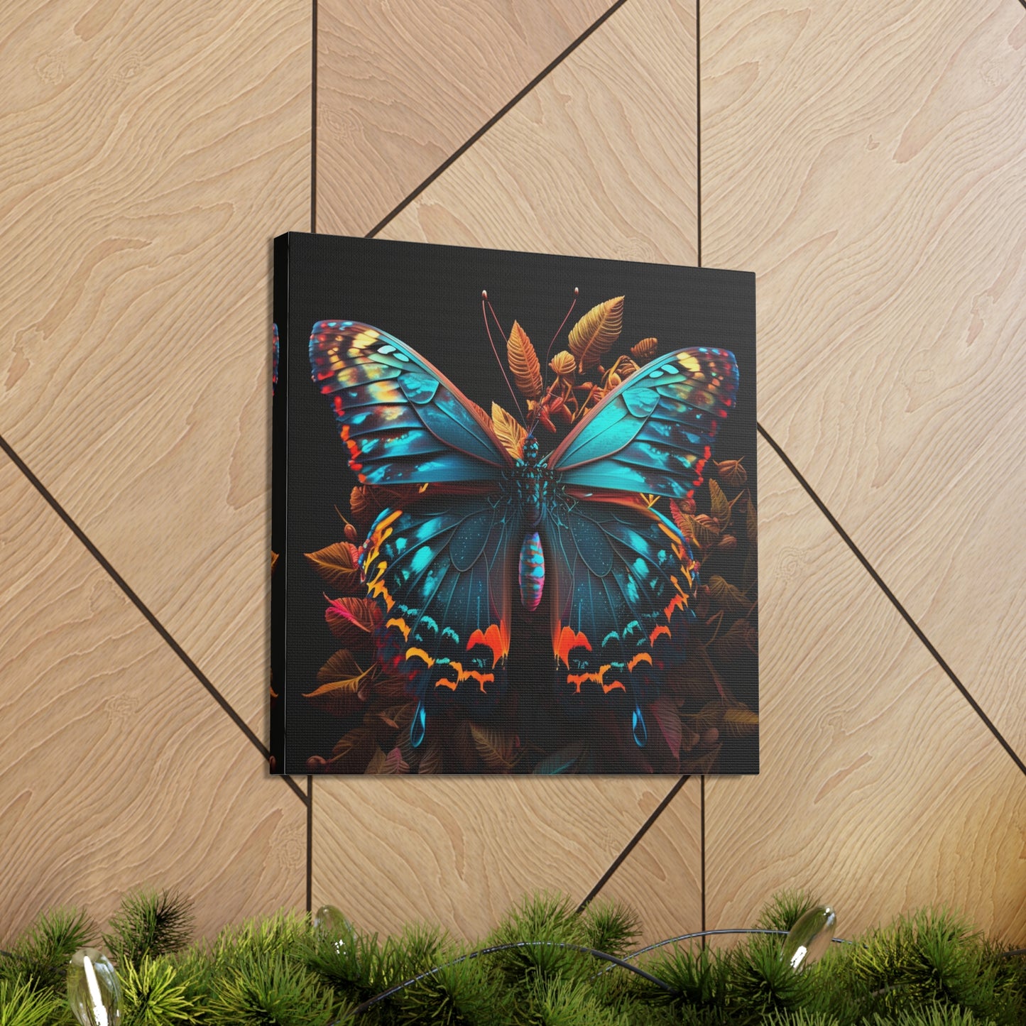 Canvas Gallery Wraps Hue Neon Butterfly 1