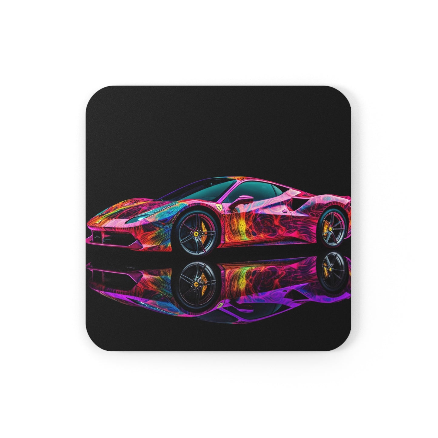 Corkwood Coaster Set Ferrari Color 4