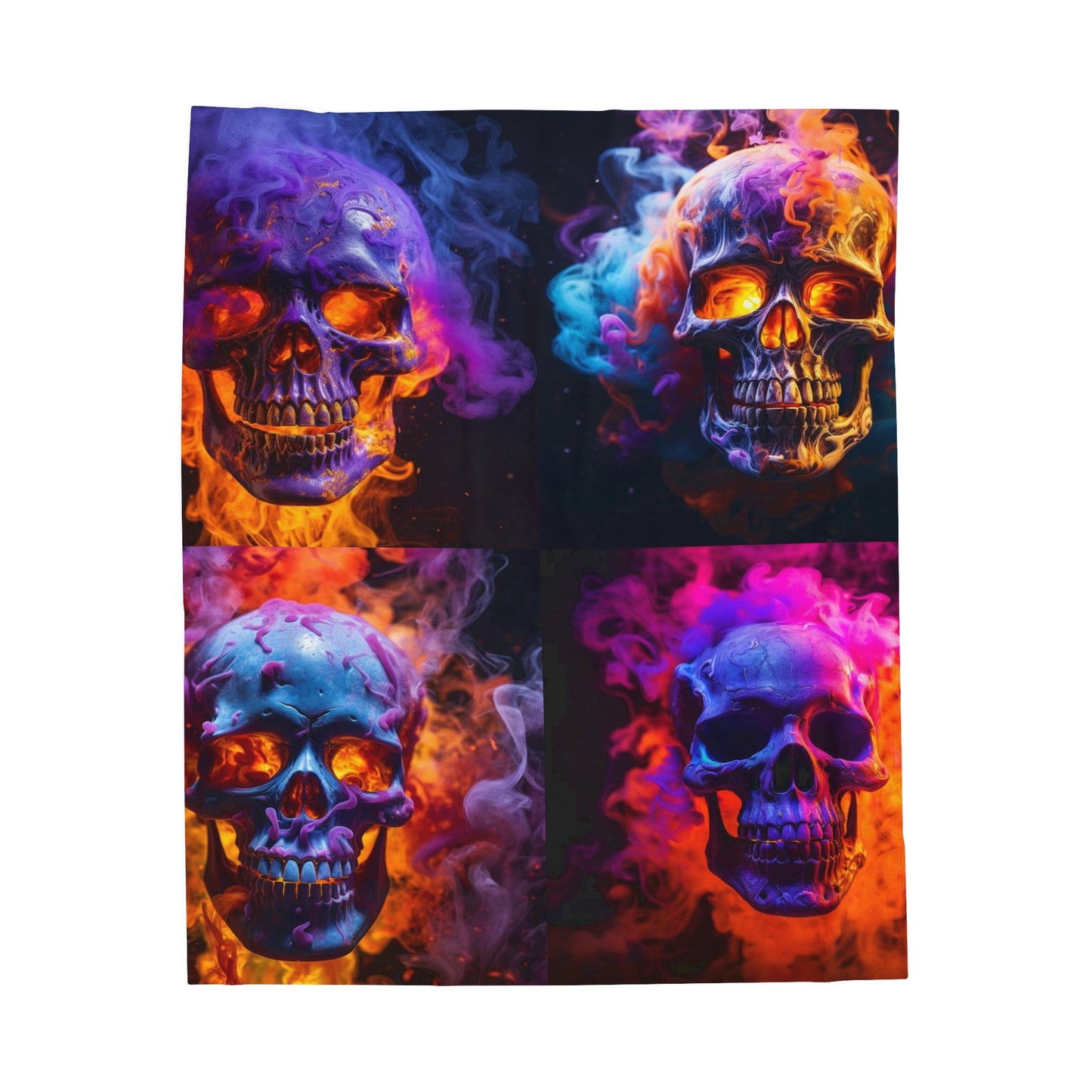 Velveteen Plush Blanket Macro Skull 5