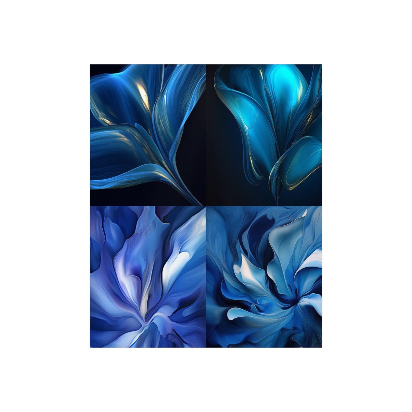 Premium Matte Vertical Posters Abstract Blue Tulip 5