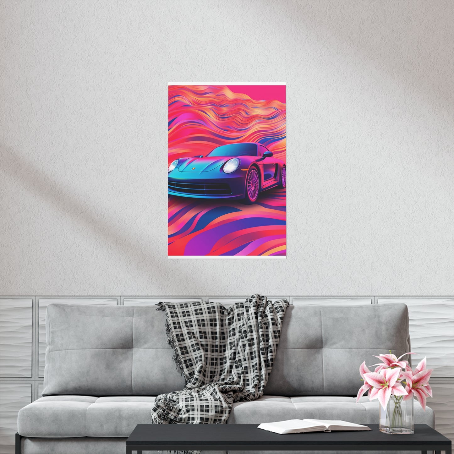 Premium Matte Vertical Posters Porsche Water Fusion 3